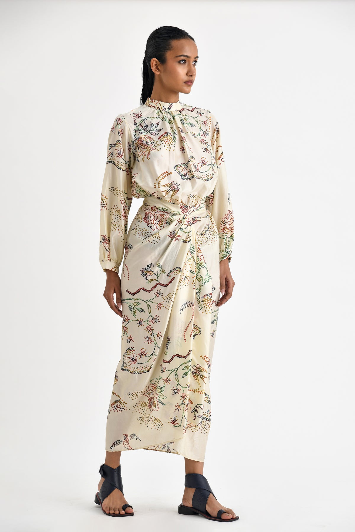 Ecru Chionato Printed Dress