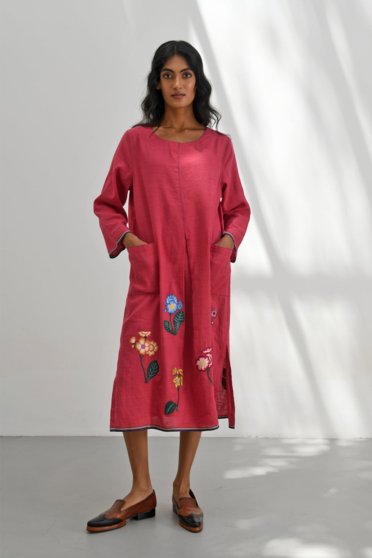 Marsala Embroidered Dress