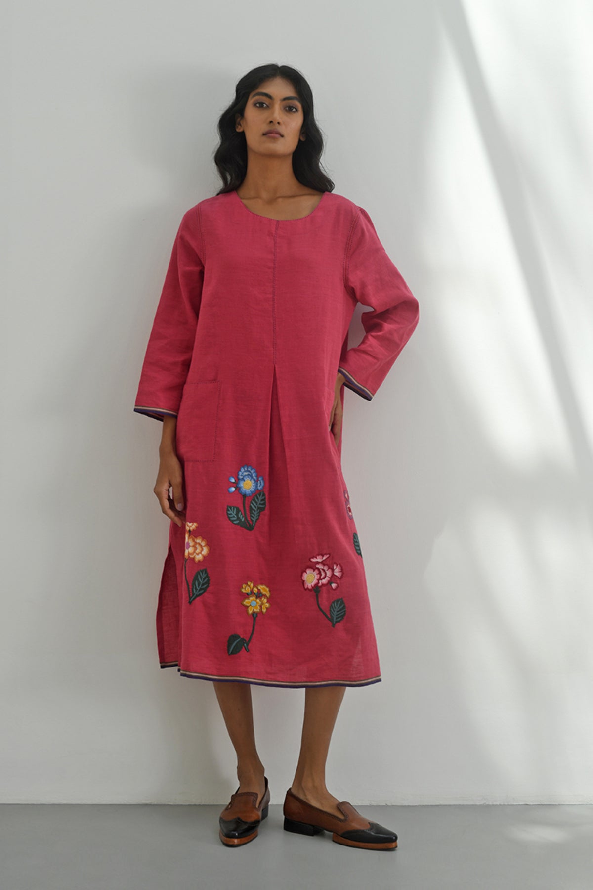 Marsala Embroidered Dress