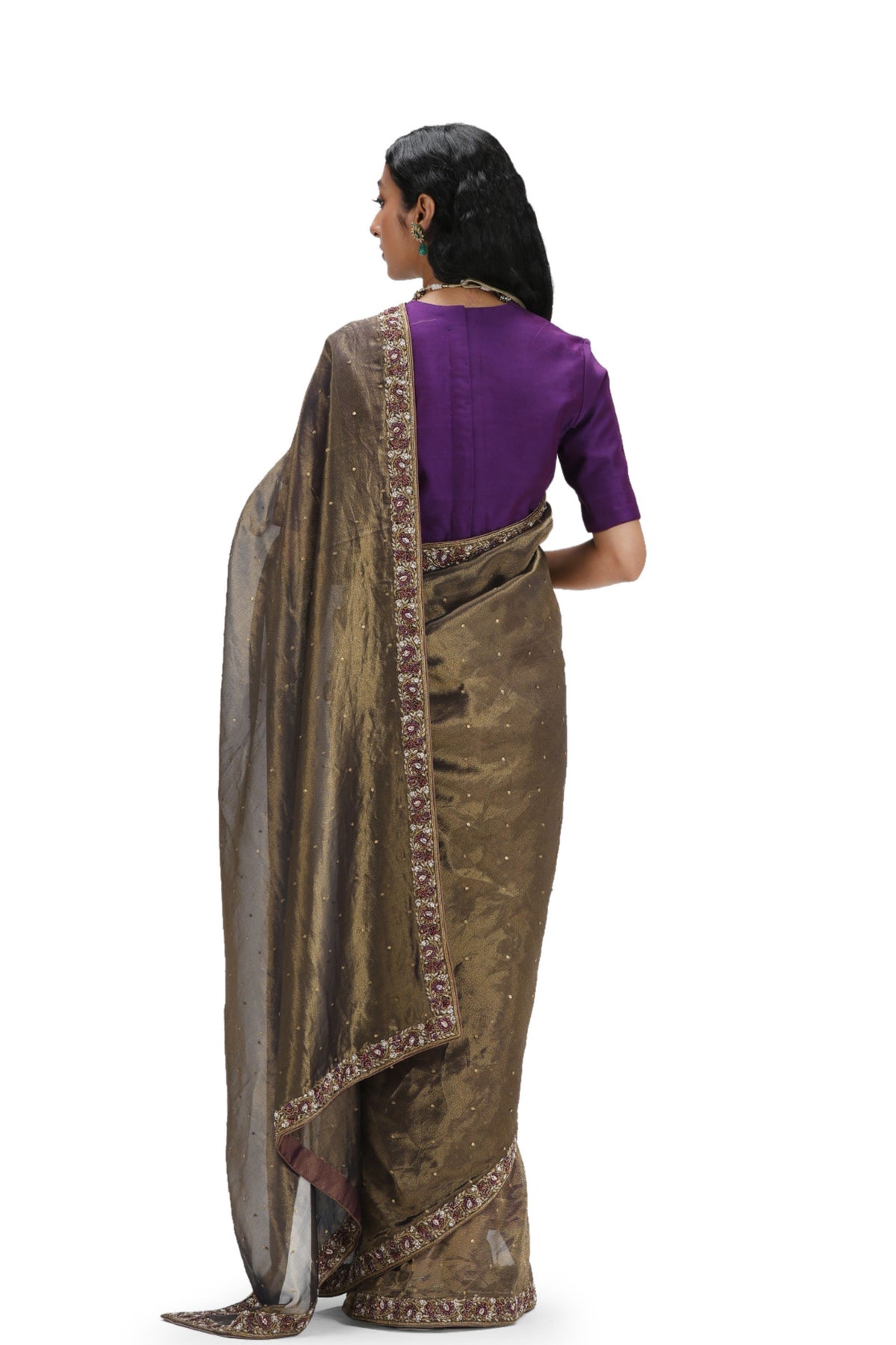 Jagadisvari Grey Saree Set