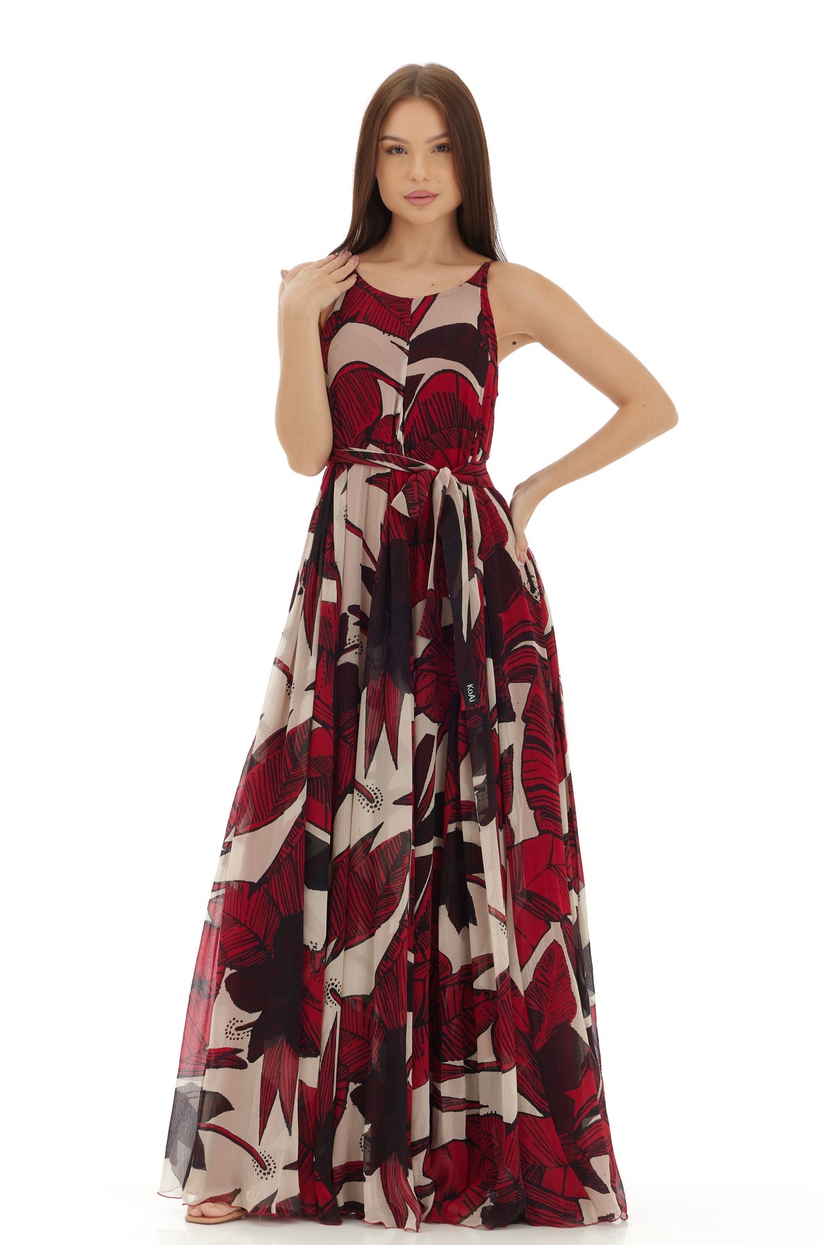 Offwhite and Red Long Dress