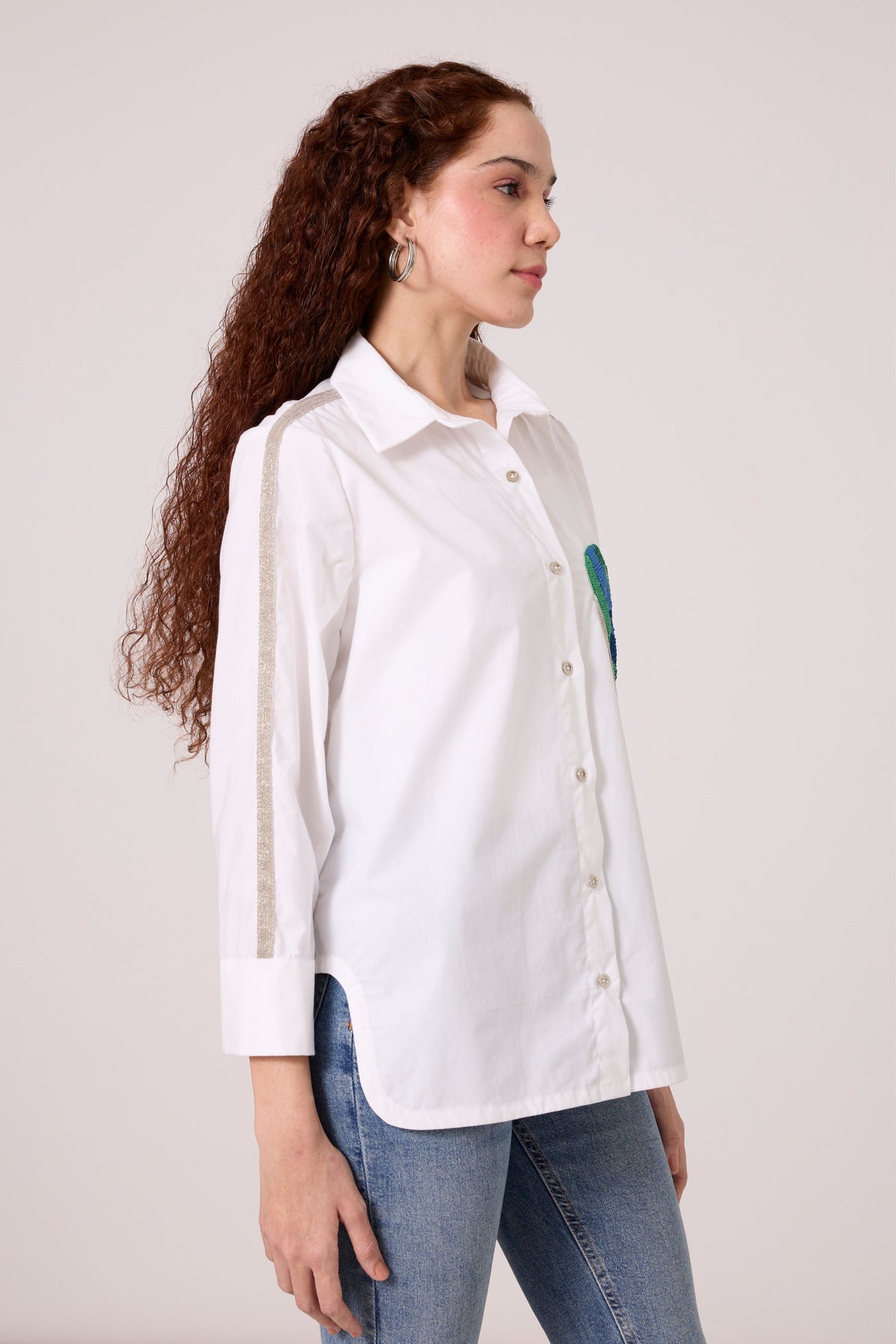 Emille Applique Bright White Shirt