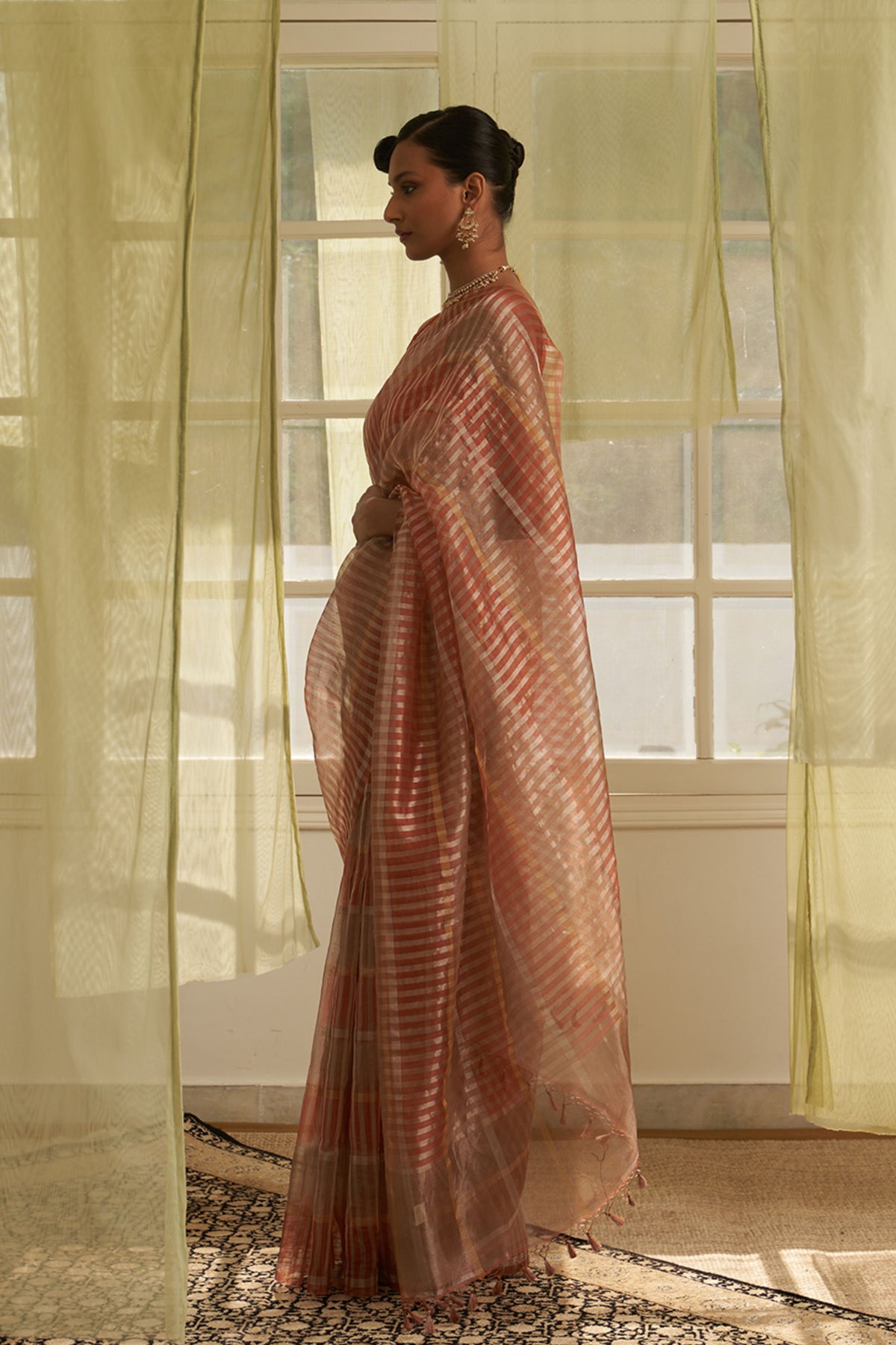 Dhaari Rust Saree