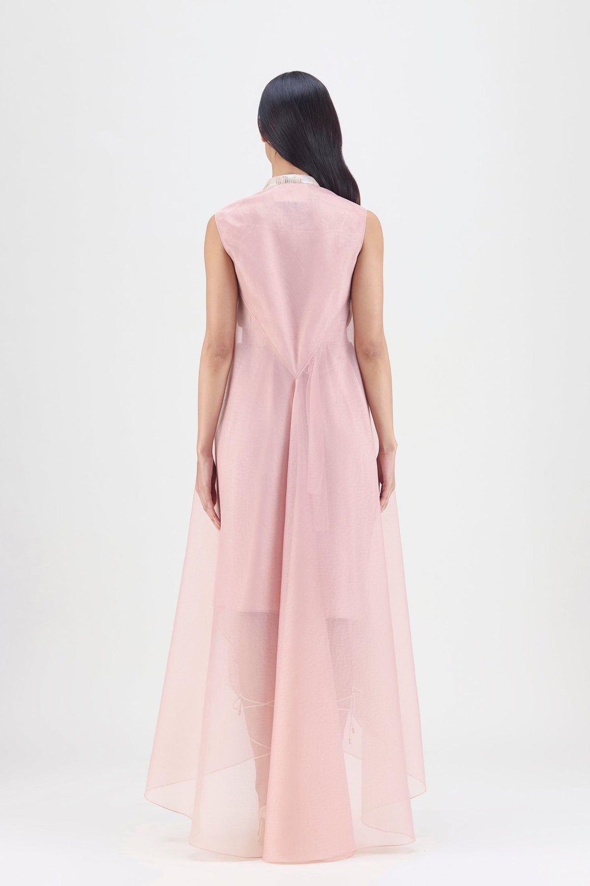 Metallic Rose Paneled Gown