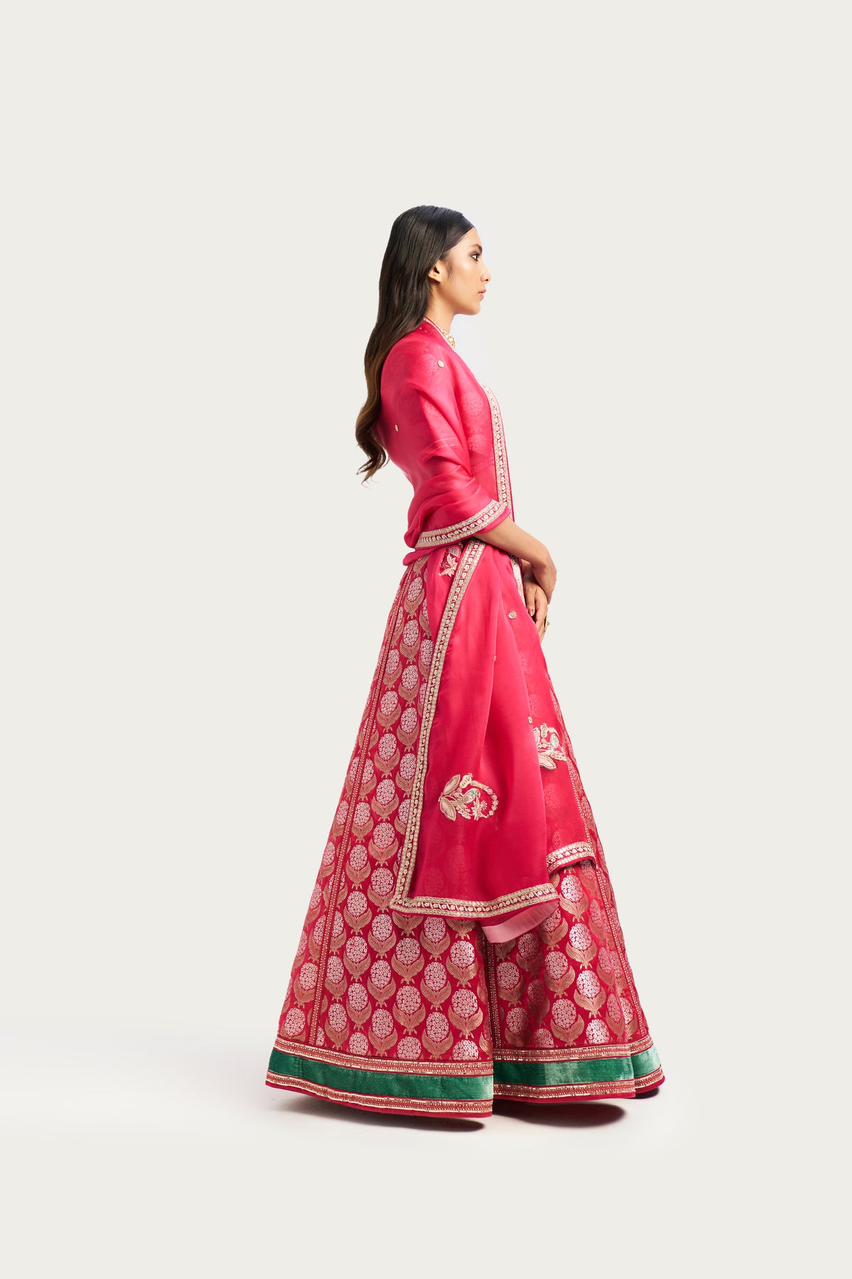 Mille fleur ruby lehenga set