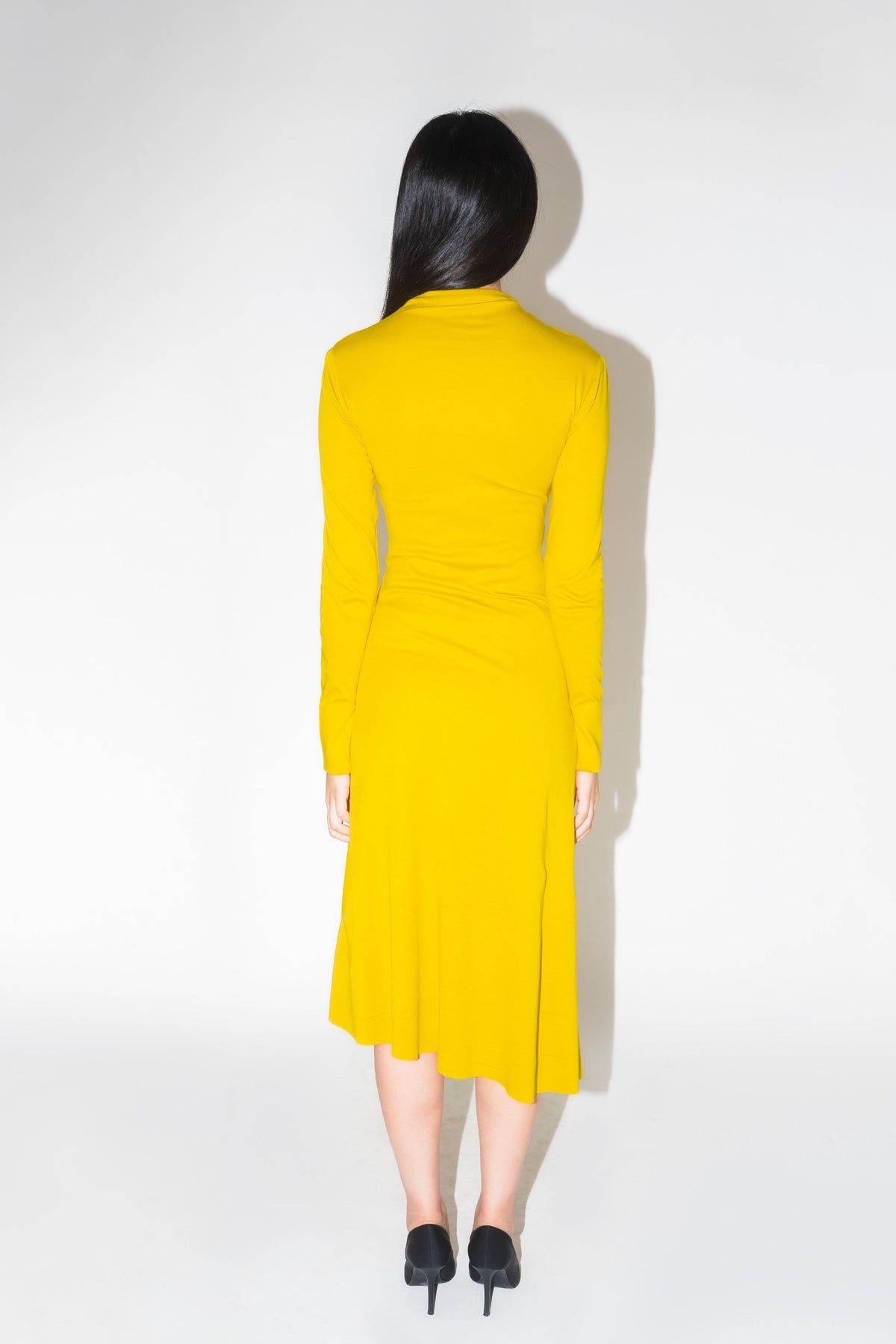 Luminous Draped Yellow Dress