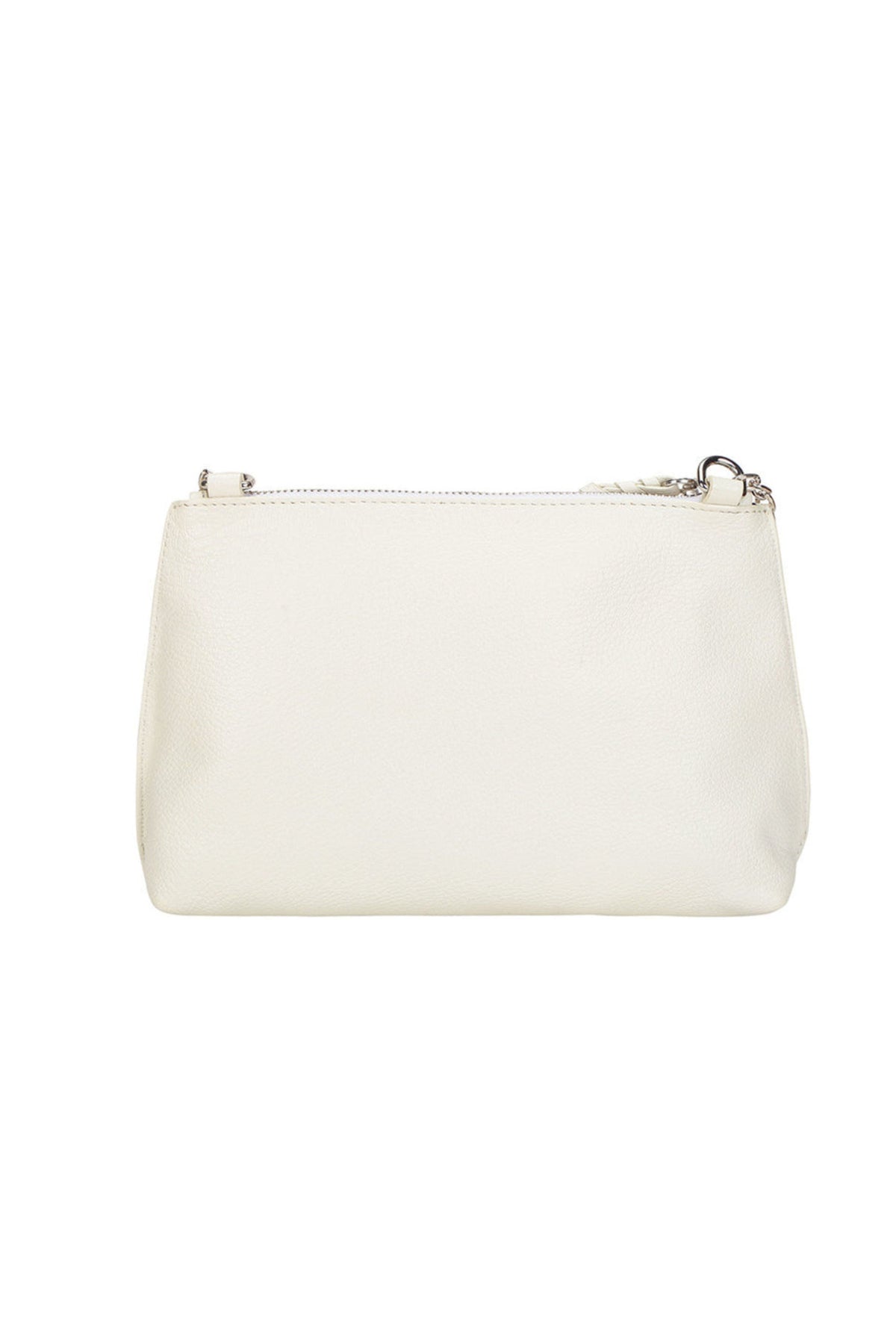 Carnation embroidered ivory shoulder bag