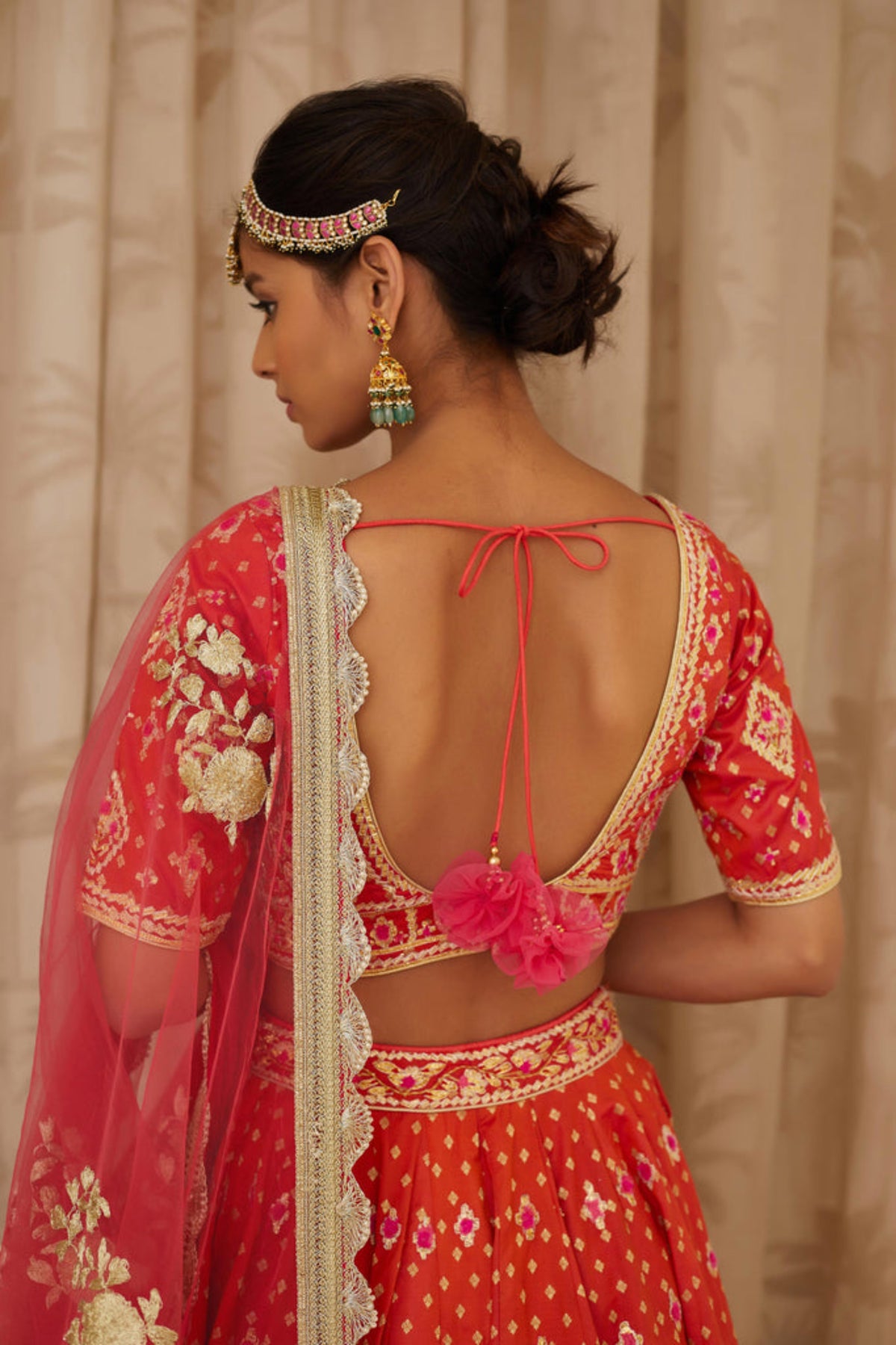 Rust orange lehenga set