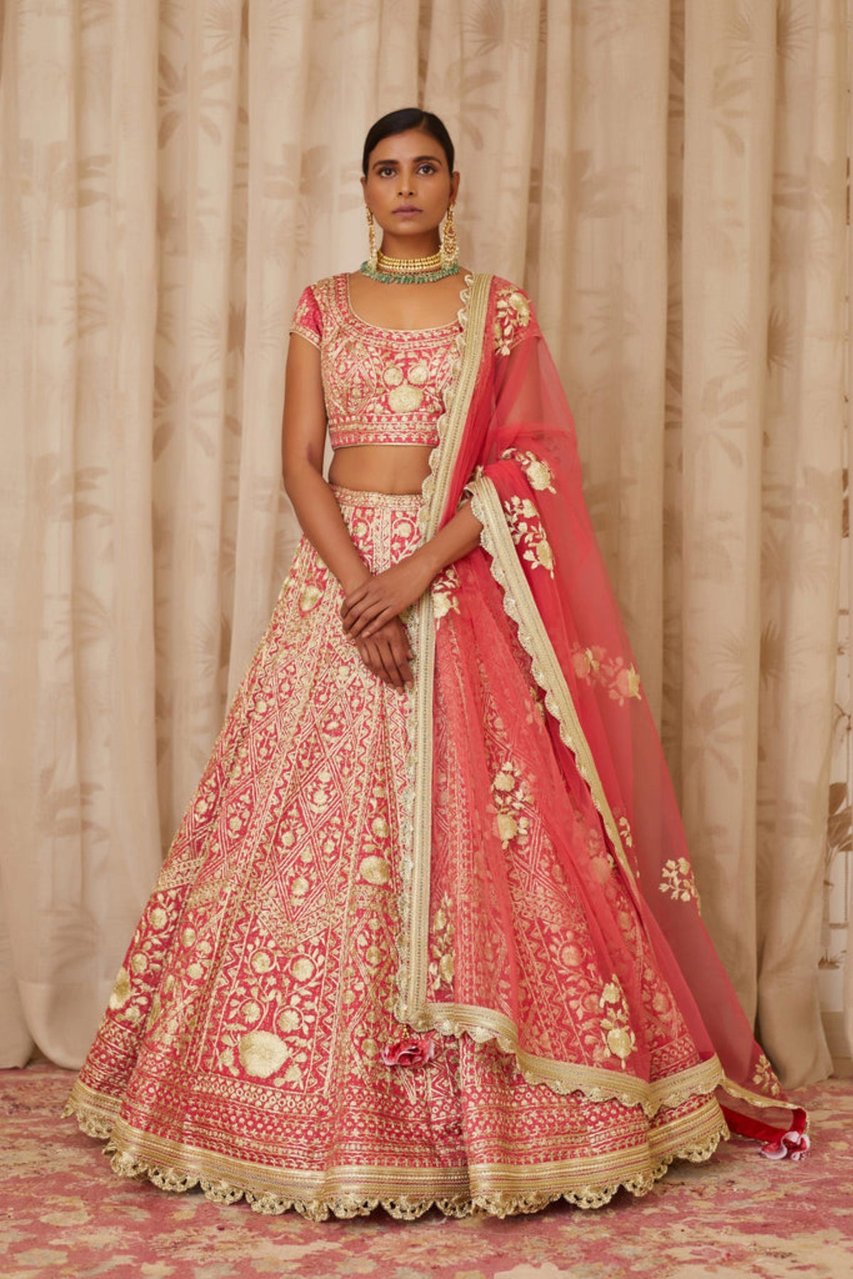 Coral lehenga set