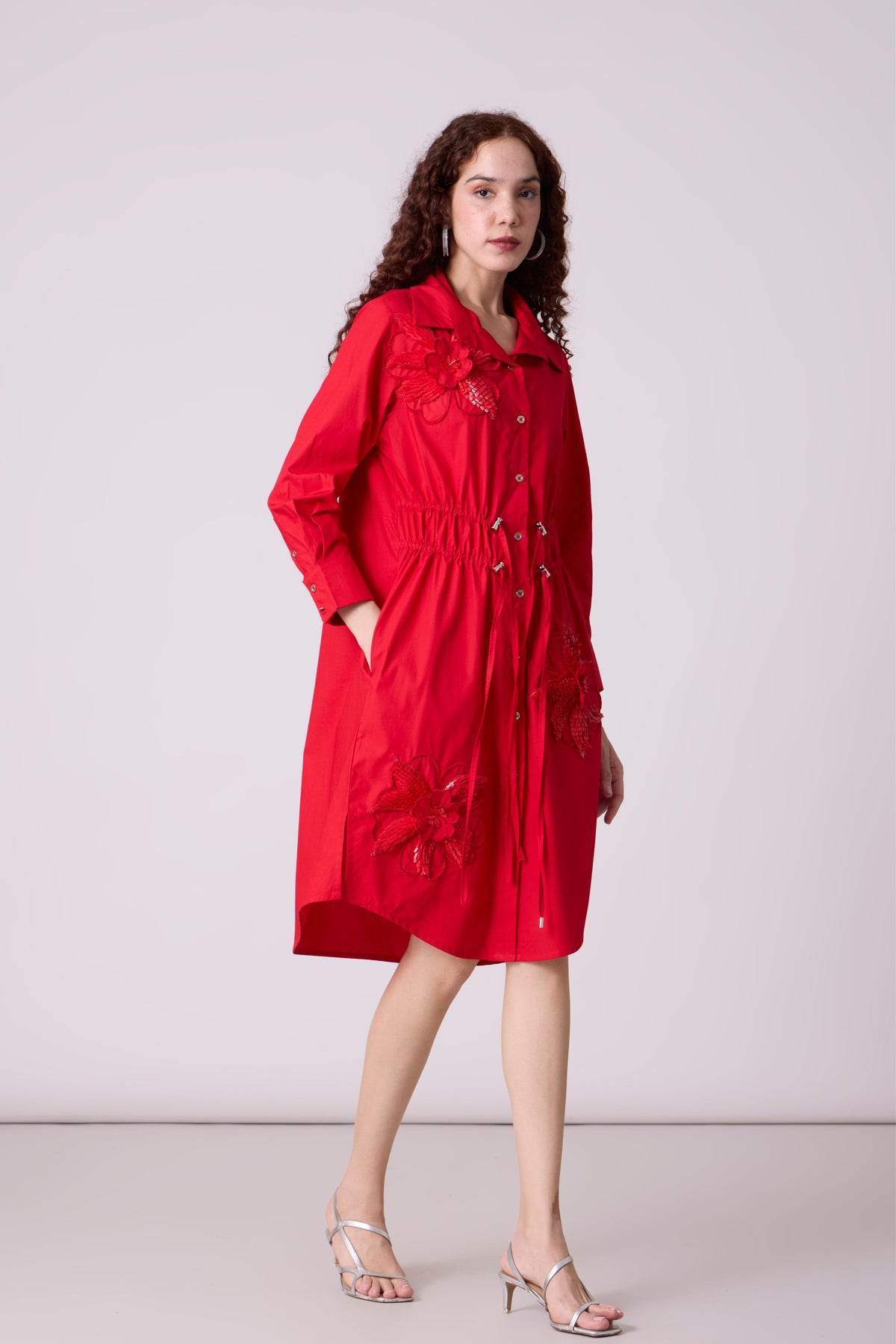 Miles Applique Paprika Red Dress