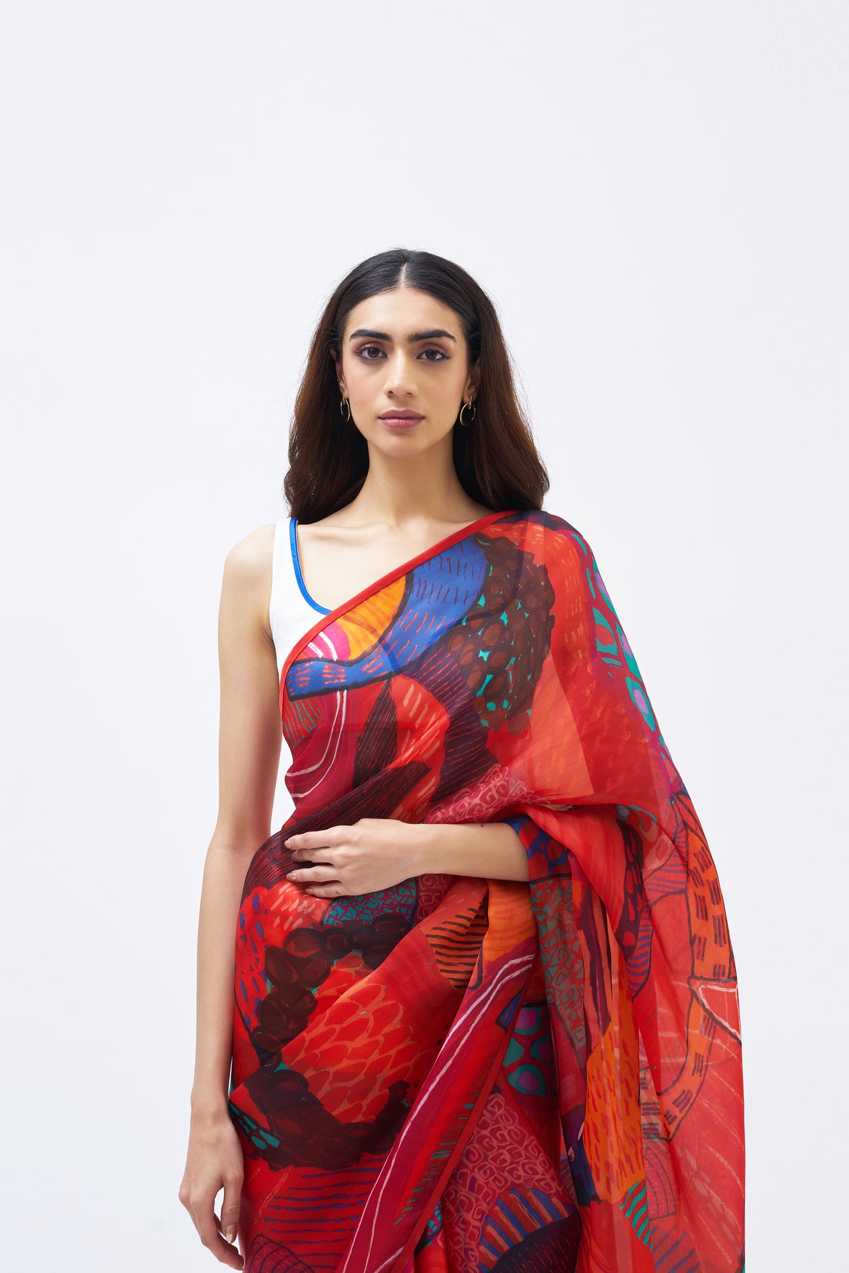 Torres Strait Burnt Umber Saree