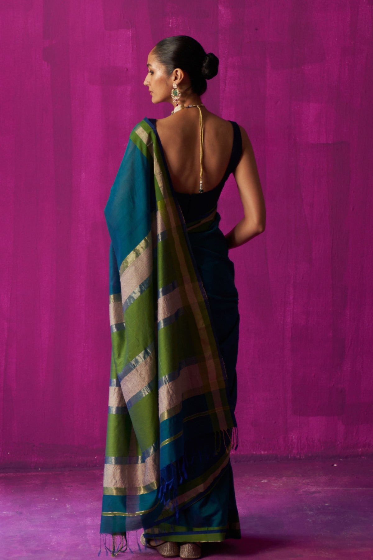 Chitra Teal Saree