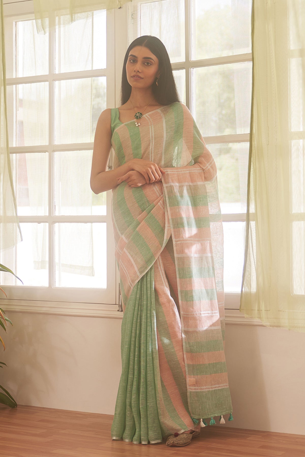 Druti Green Saree