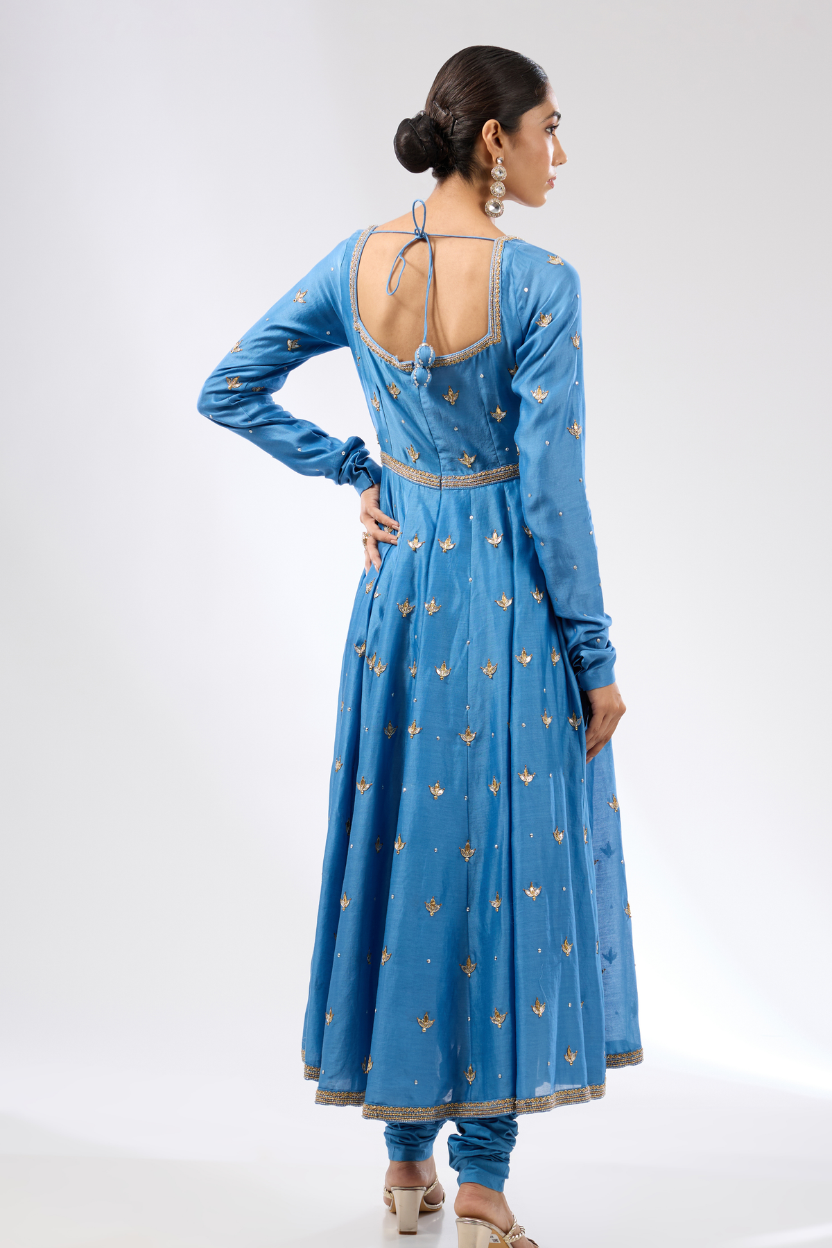 Gota Patti Blue Anarkali Set