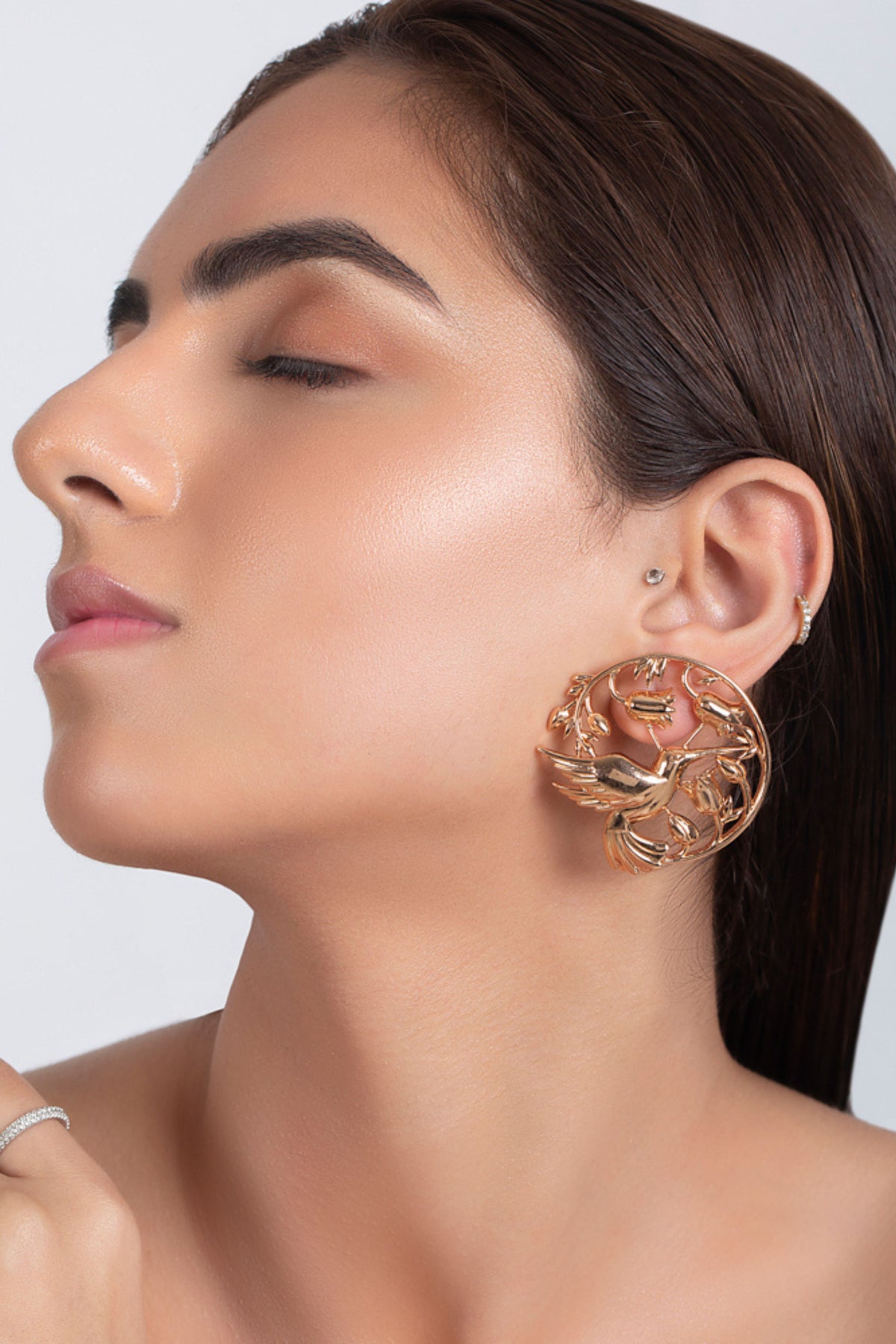 Rose gold piece of paradise earrings