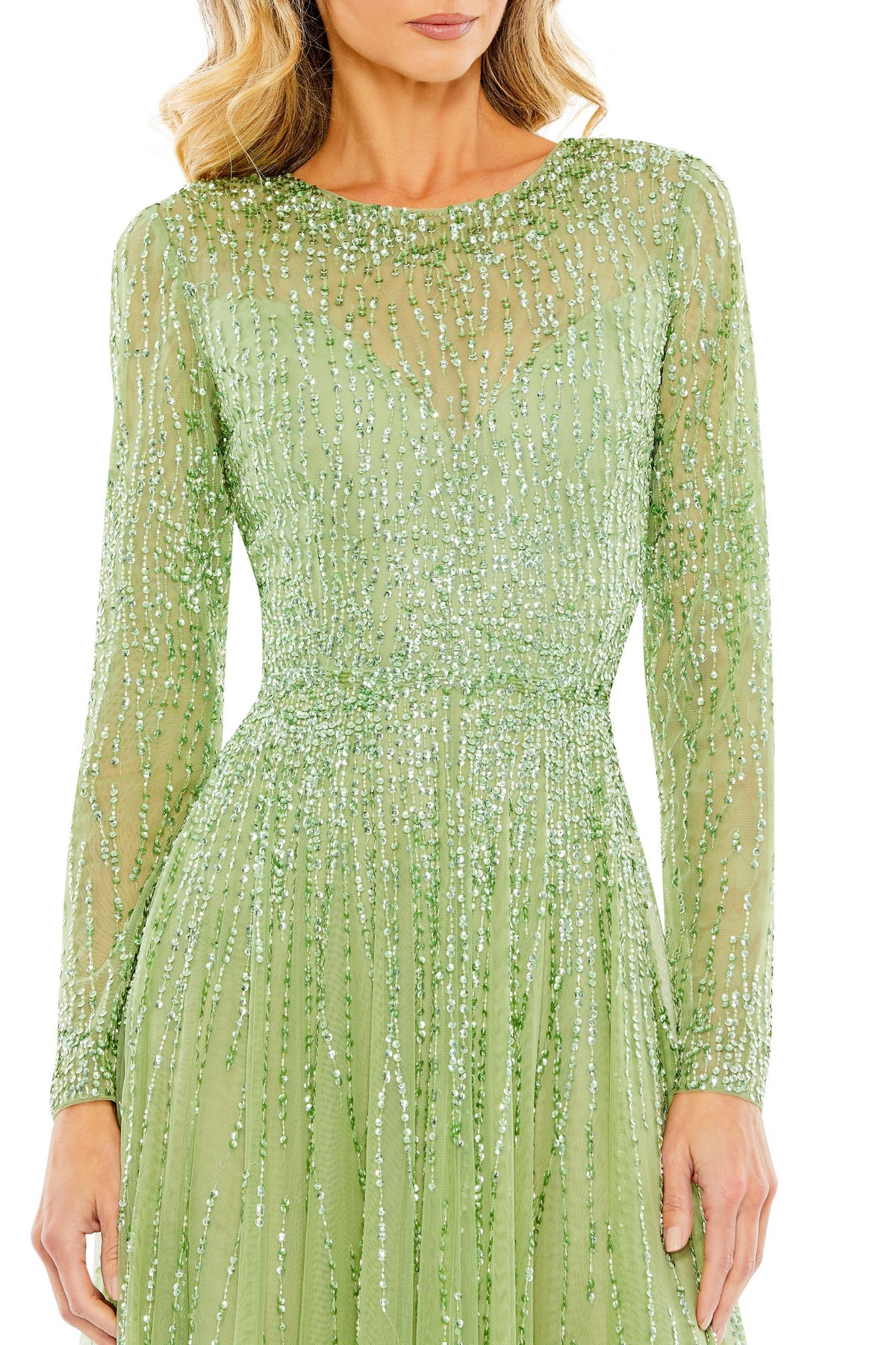 Long Sequin Sage Gown