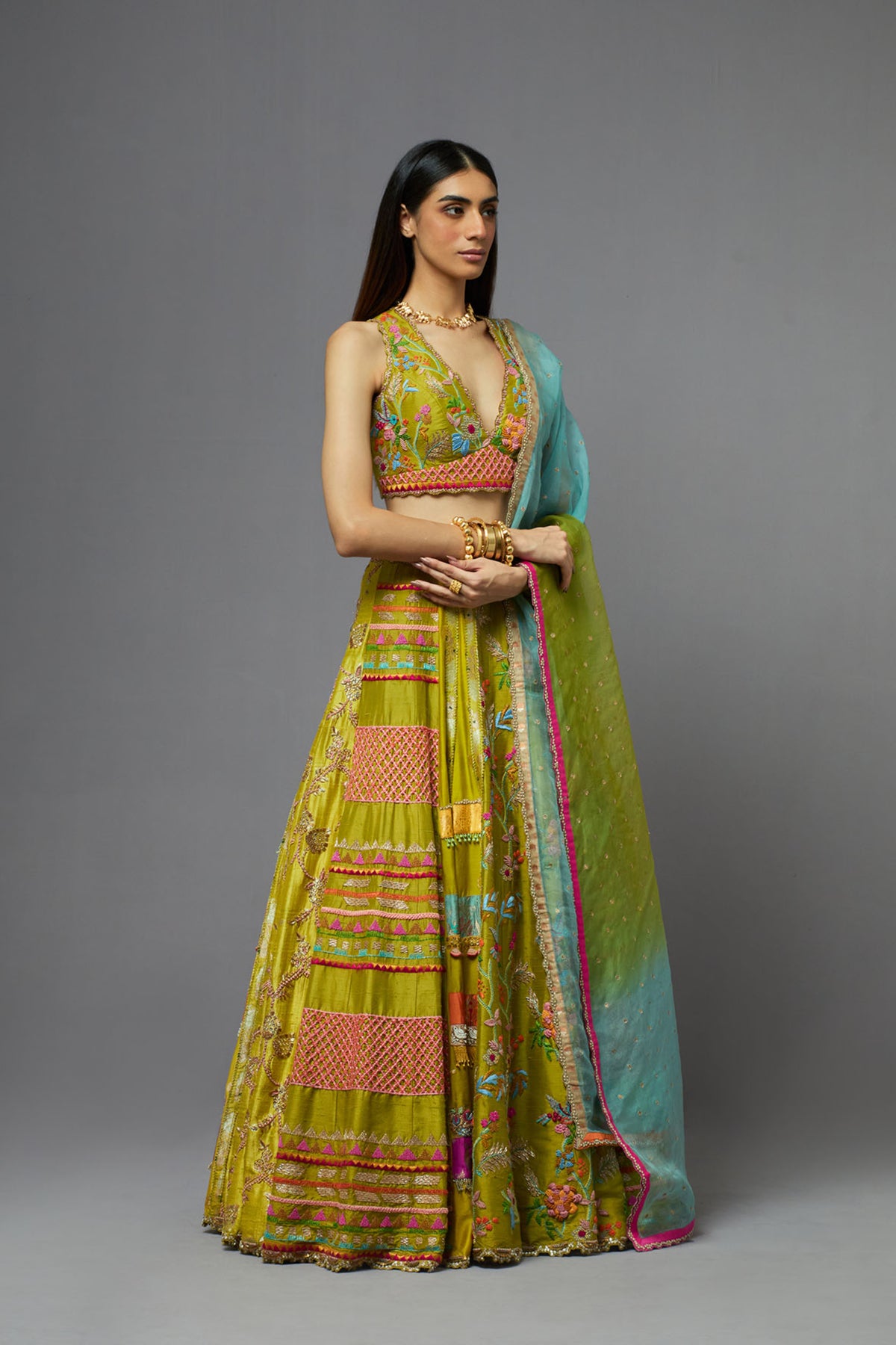 Green Lehenga Set