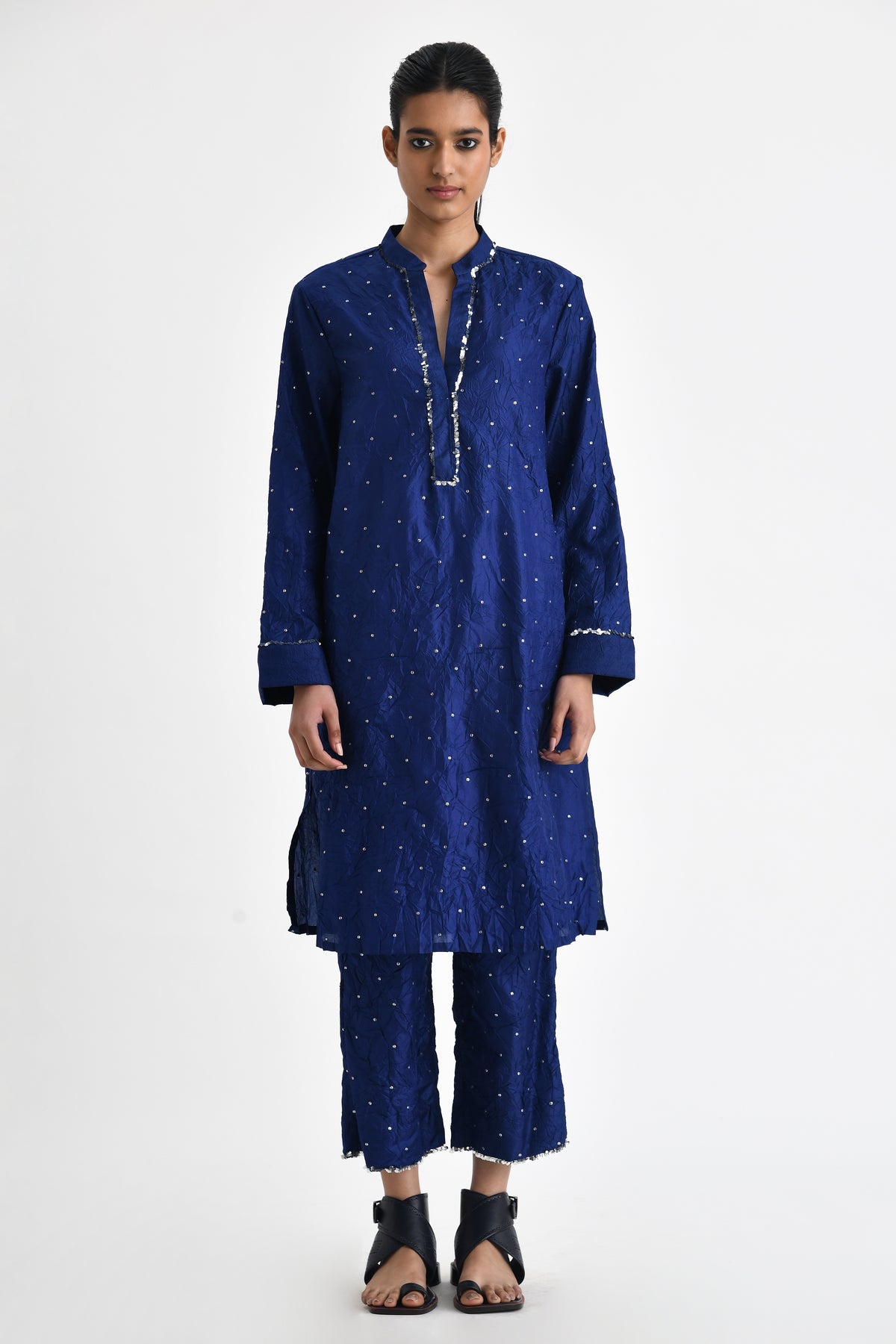 Denmar Crushed Silk Kurta Set