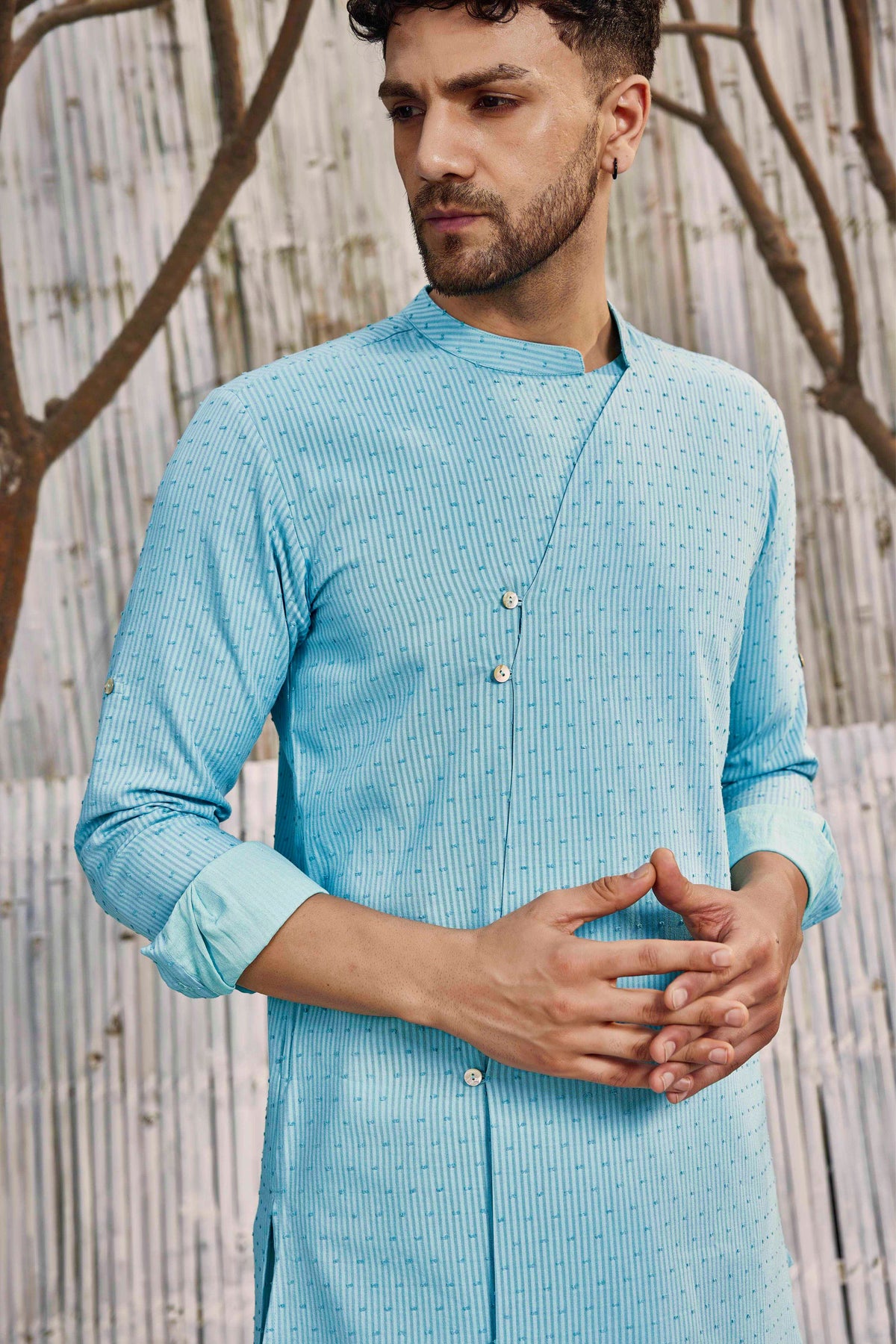 Blue Diagonal Kurta Set