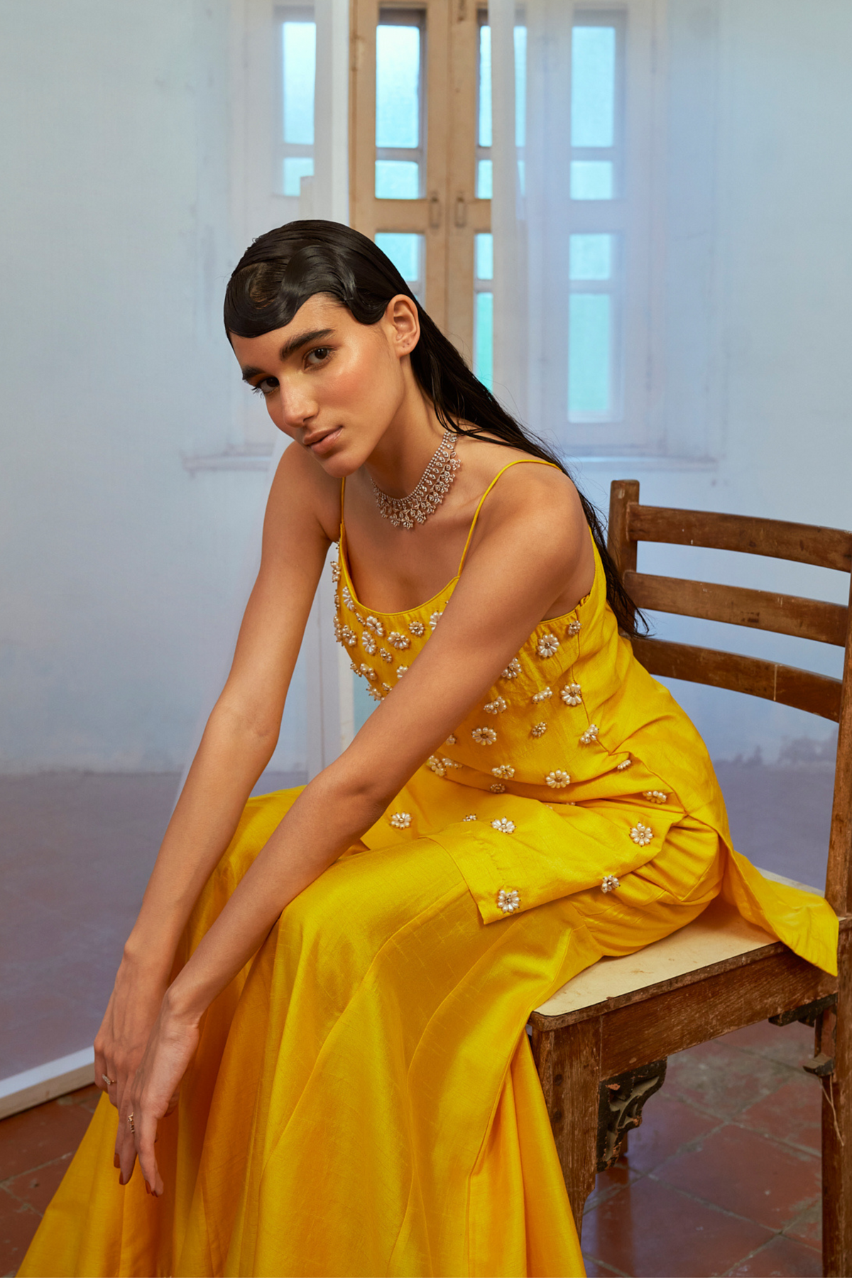 Sunny Elegance: Sharara Set