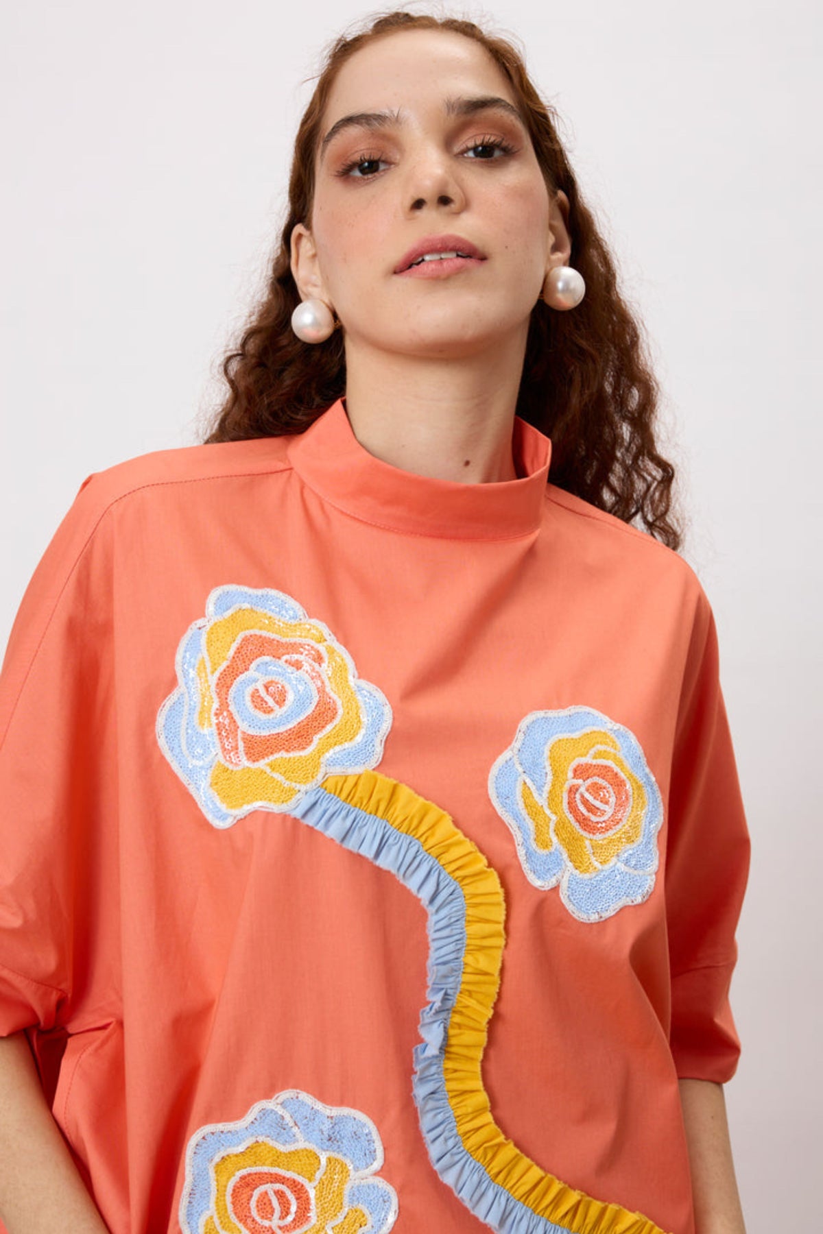 Hayden Applique Spiced Coral Top