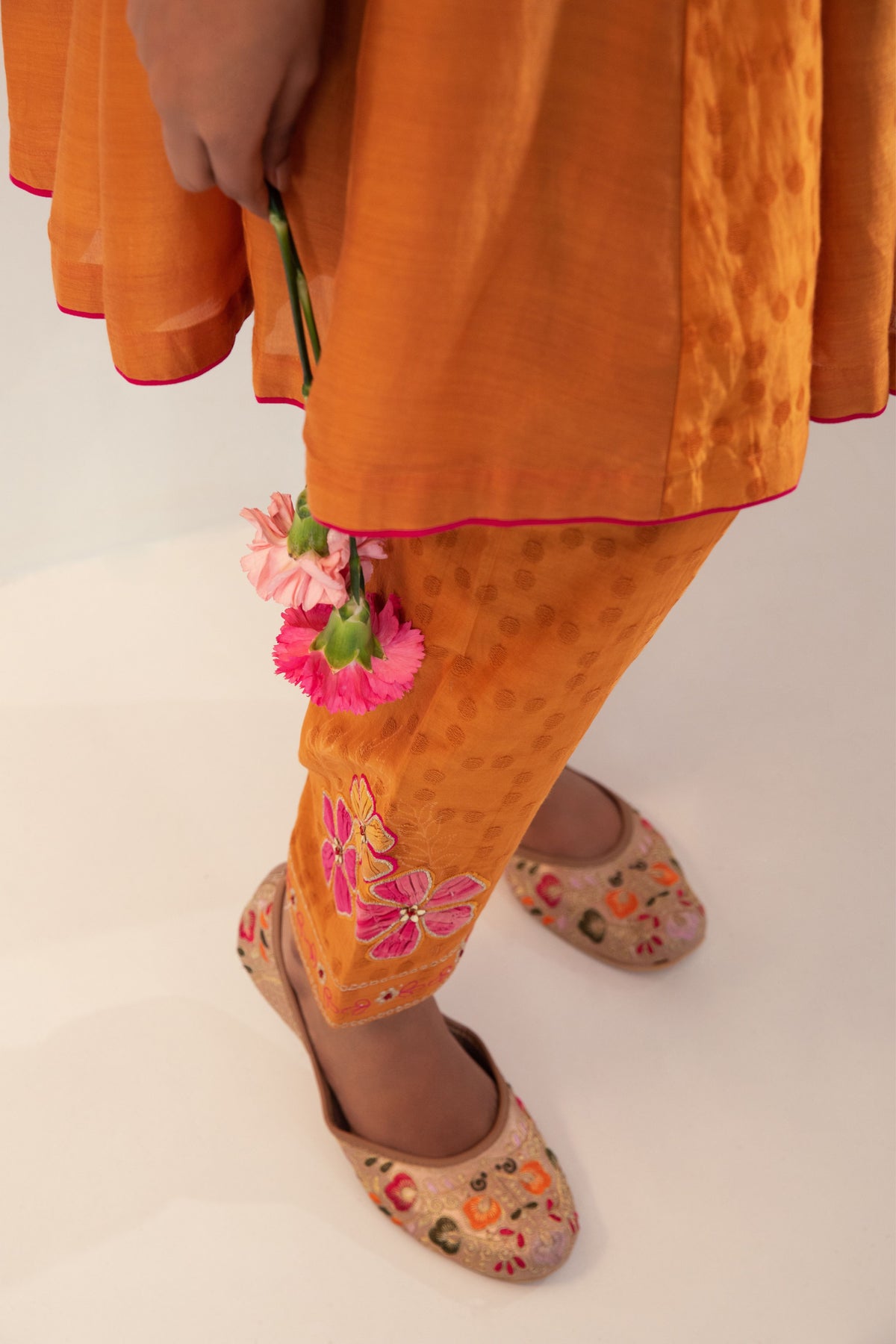 Mustard Panelled Short Kurta