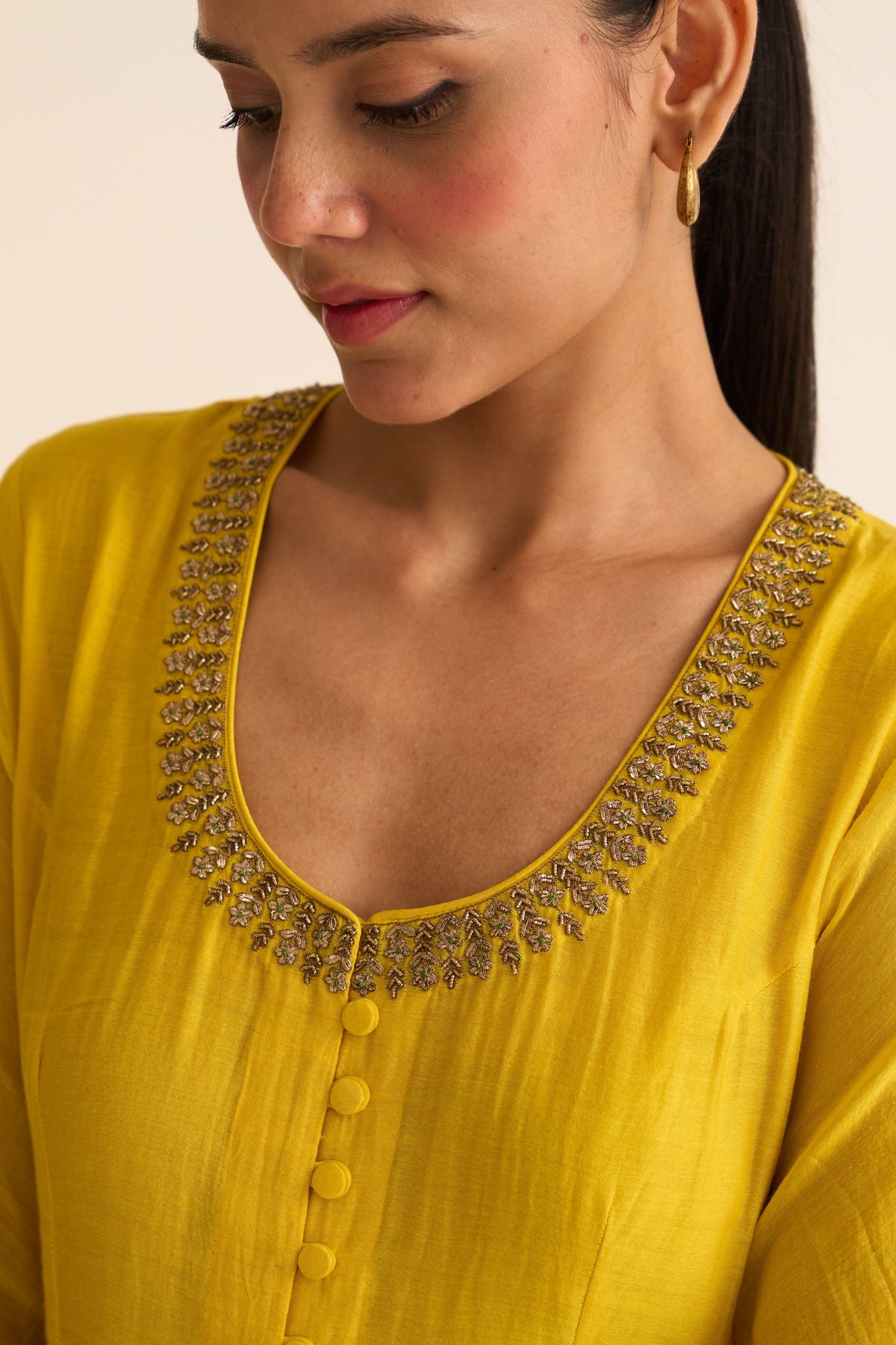 Vara Yellow Ghoomar Anarkali Set