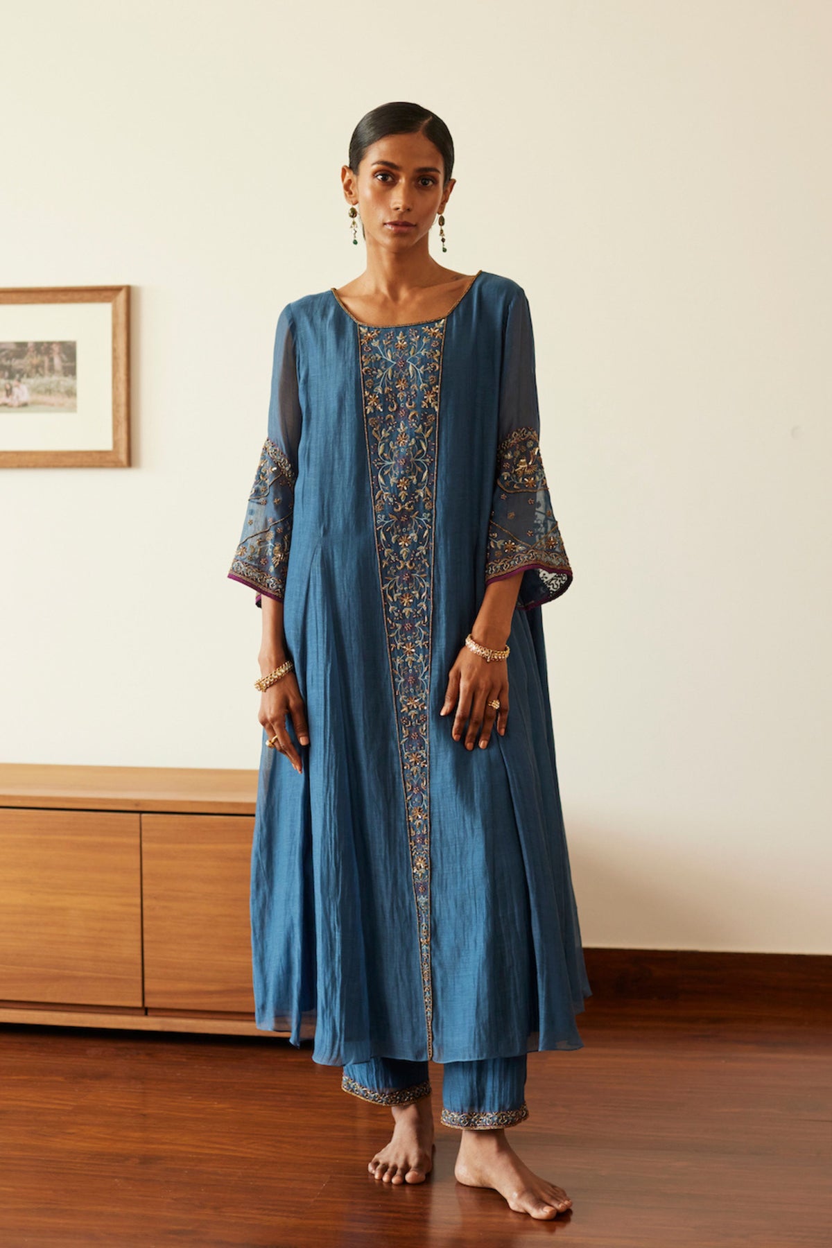 Blue Adree Kurta Set