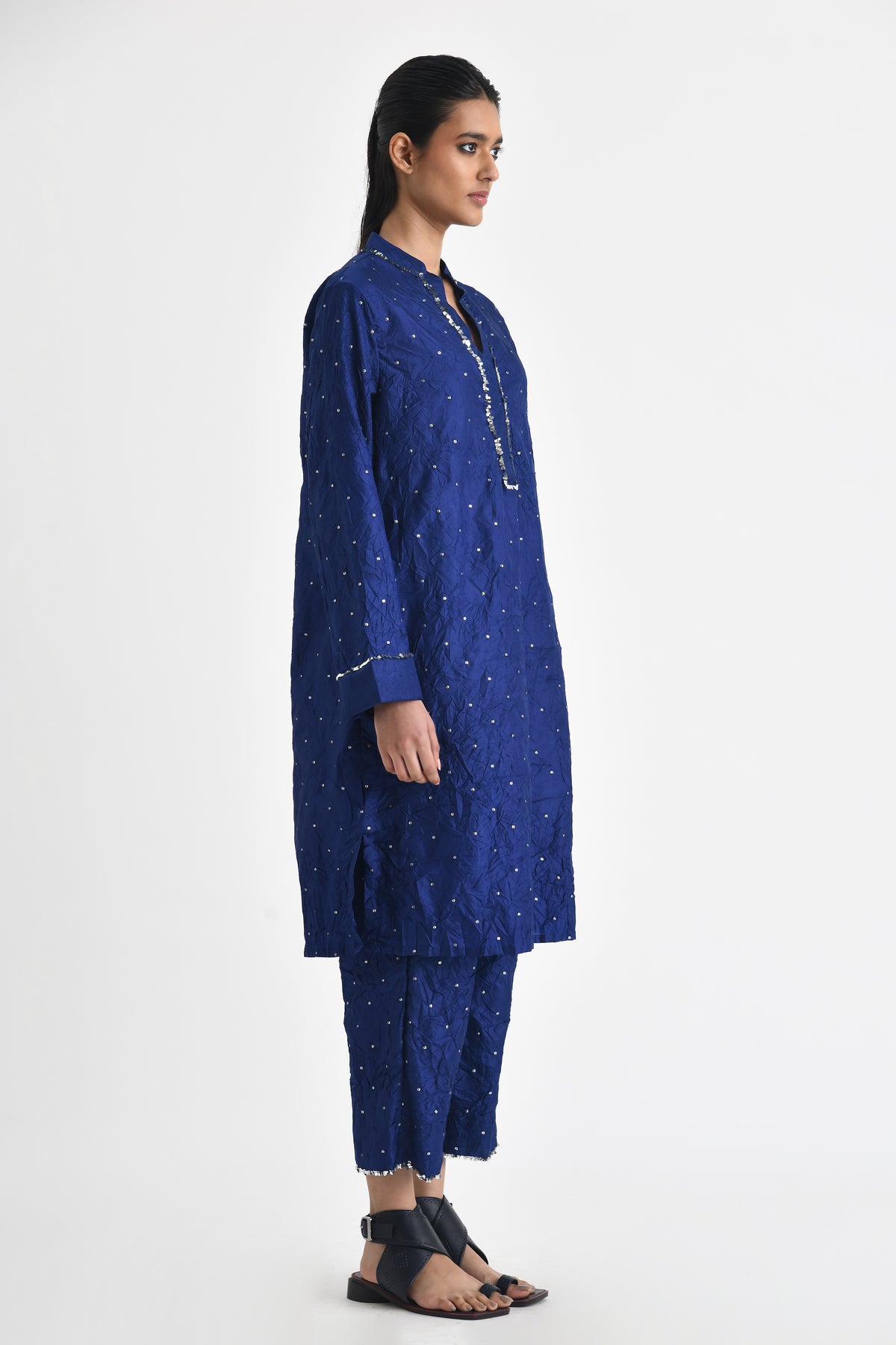 Denmar Crushed Silk Kurta Set