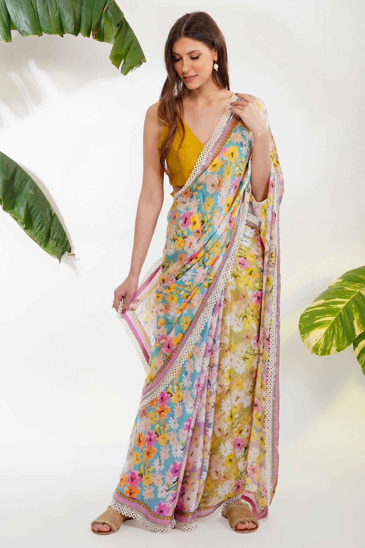 Summer Print Saree Set