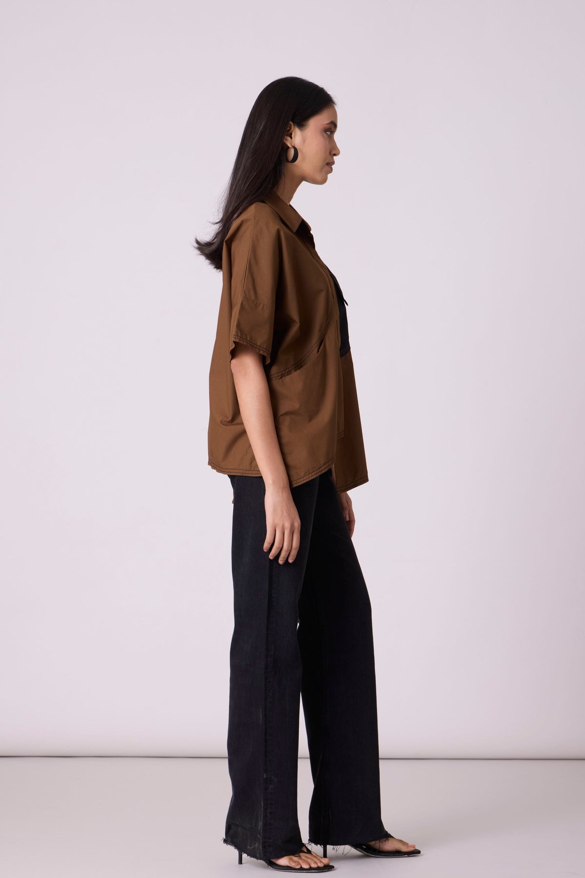 Andrea Olive Brown Shirt