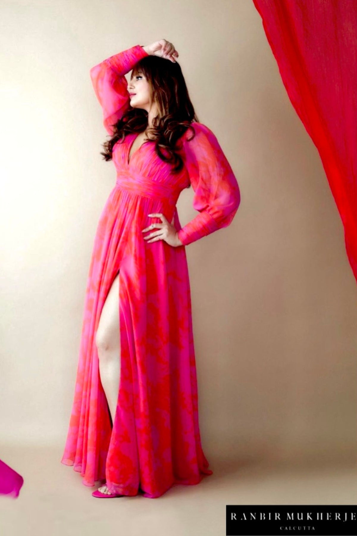 Red &amp; pink suzani dress