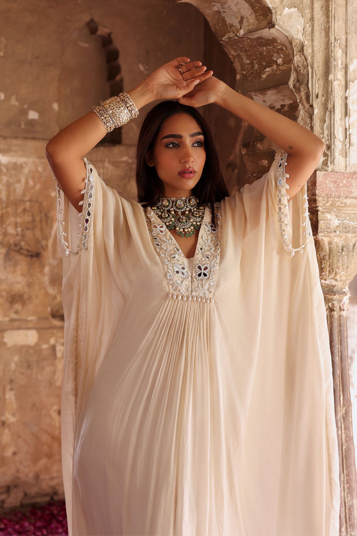 Vidhi Kaftan in Ivory