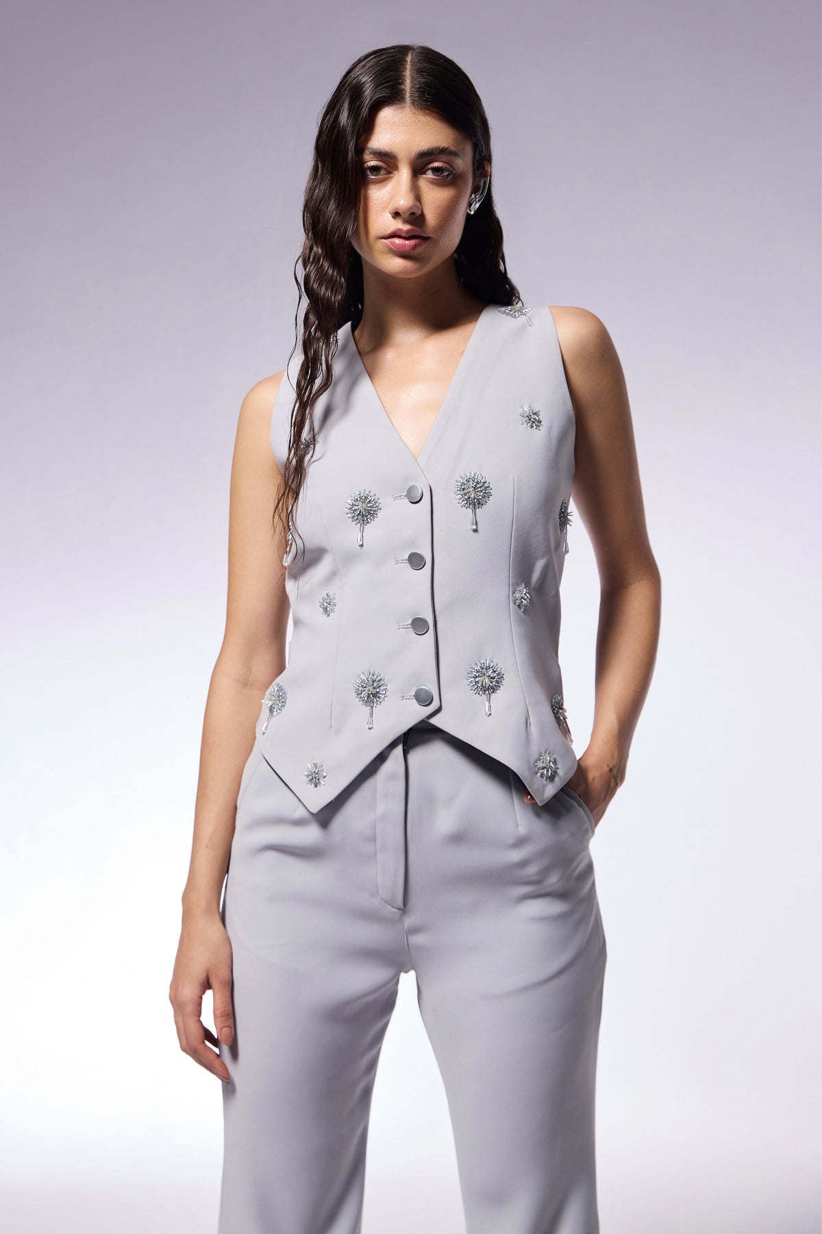 Cosmos Ash Waistcoat Set