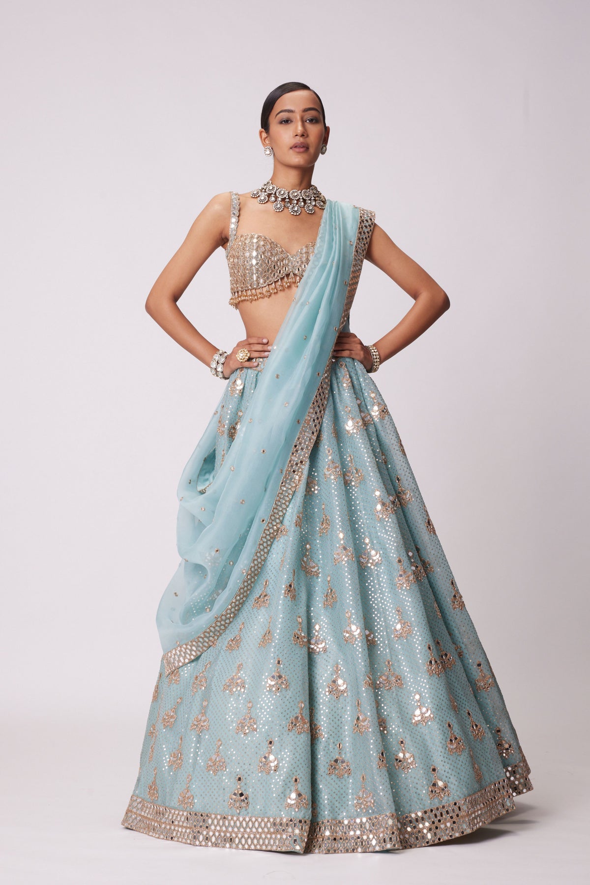 Powder Blue Lehenga Set