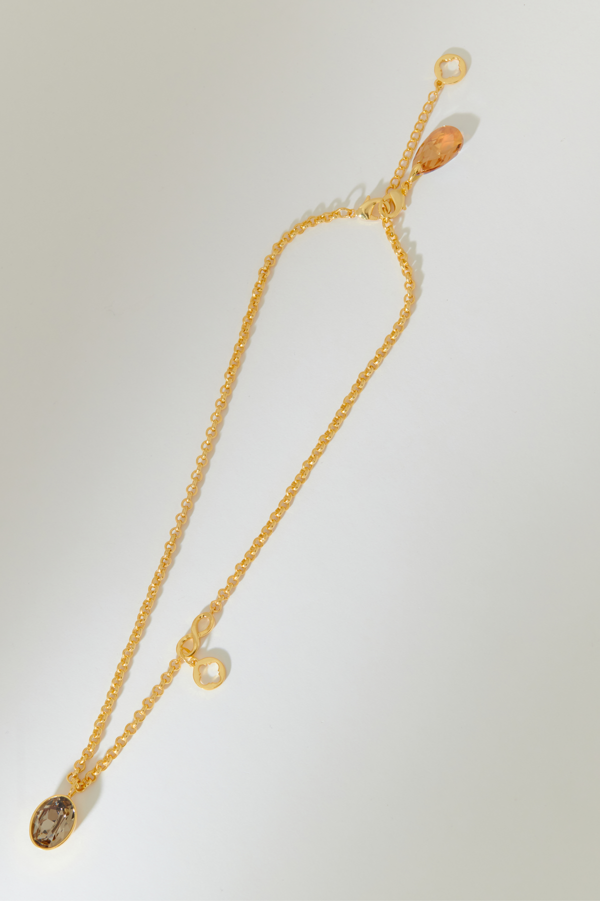 Capella Double Crystal Necklace - Sepia