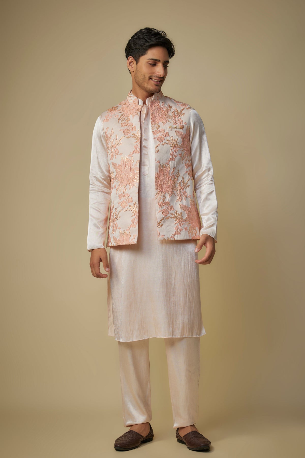 Peach Floral Bundi Set