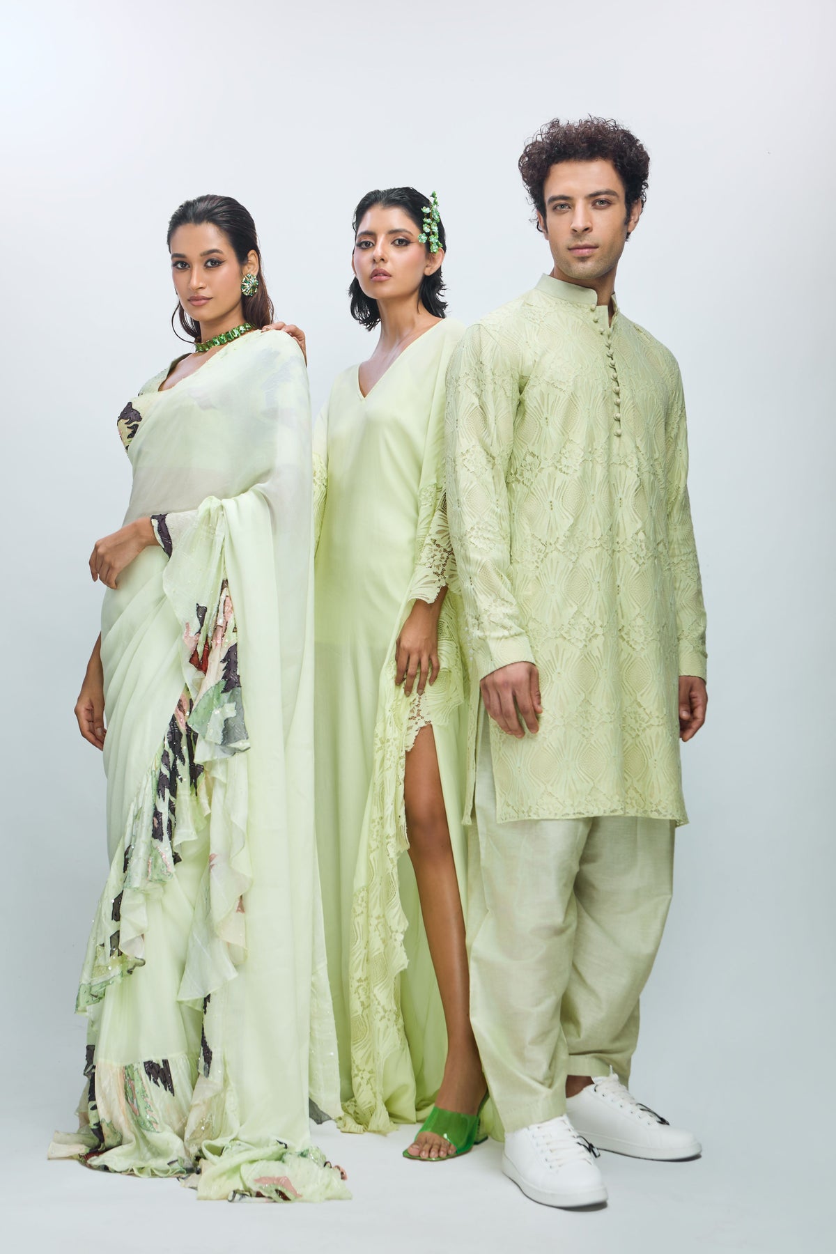 Cool Matcha Georgette Kaftan