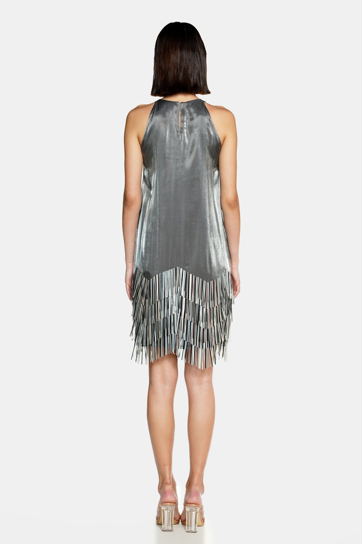 Metallic Fringe Mini Dress