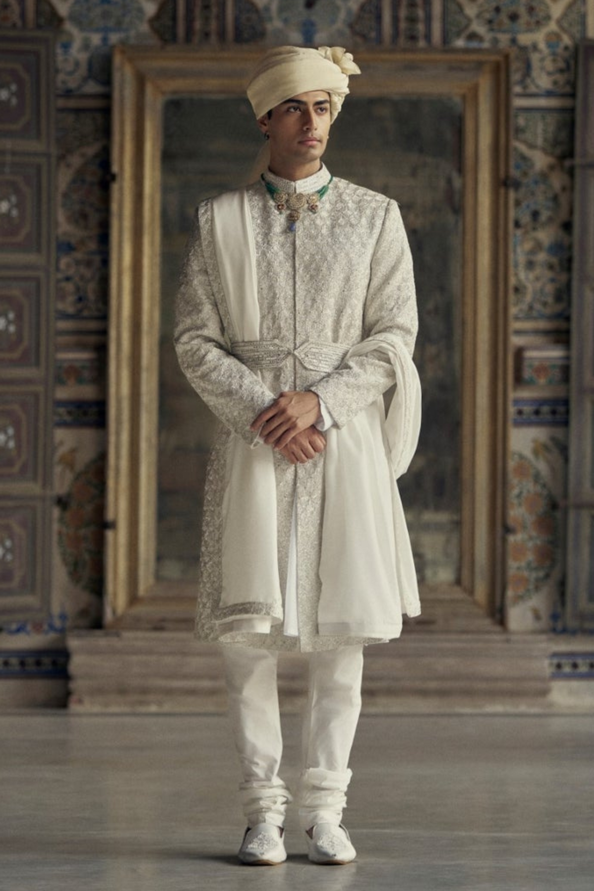 Raw Silk Sherwani Set