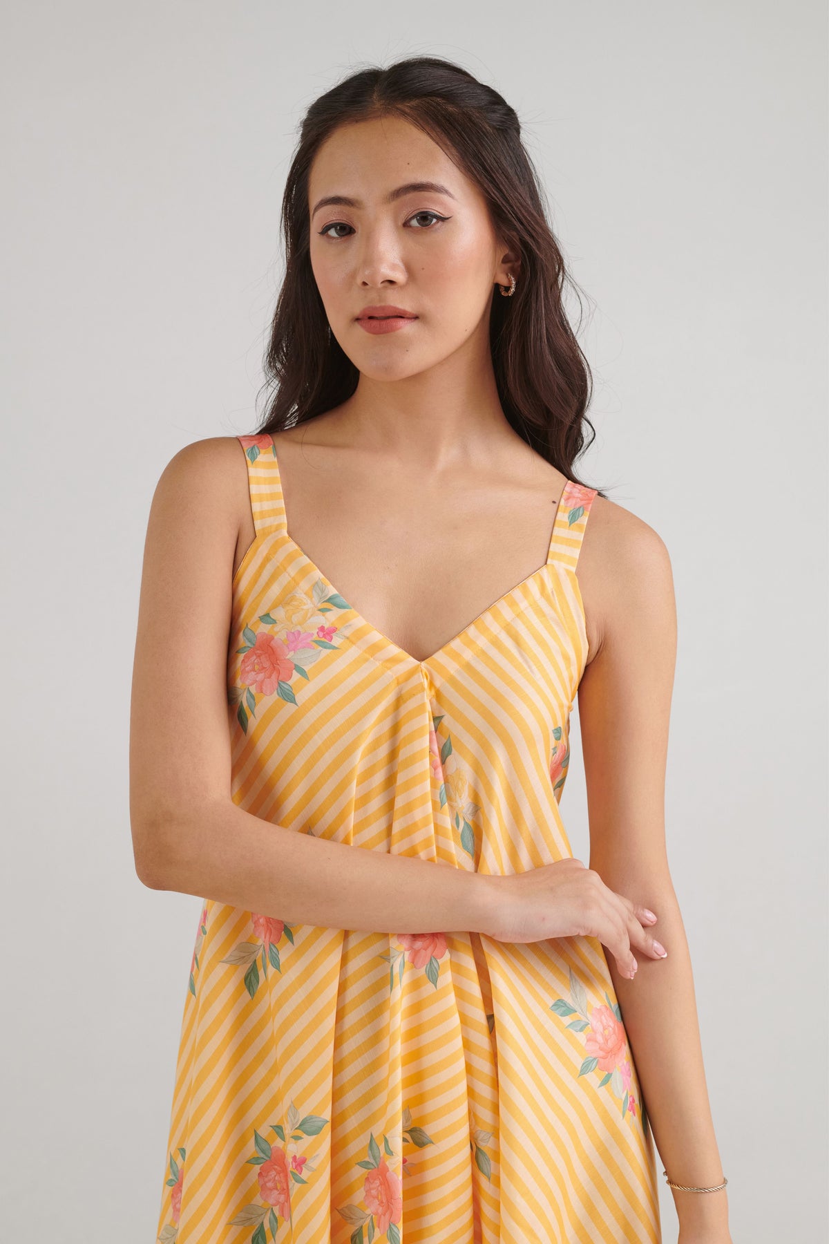 Amber Yellow Striped Palazzo Jumpsuit