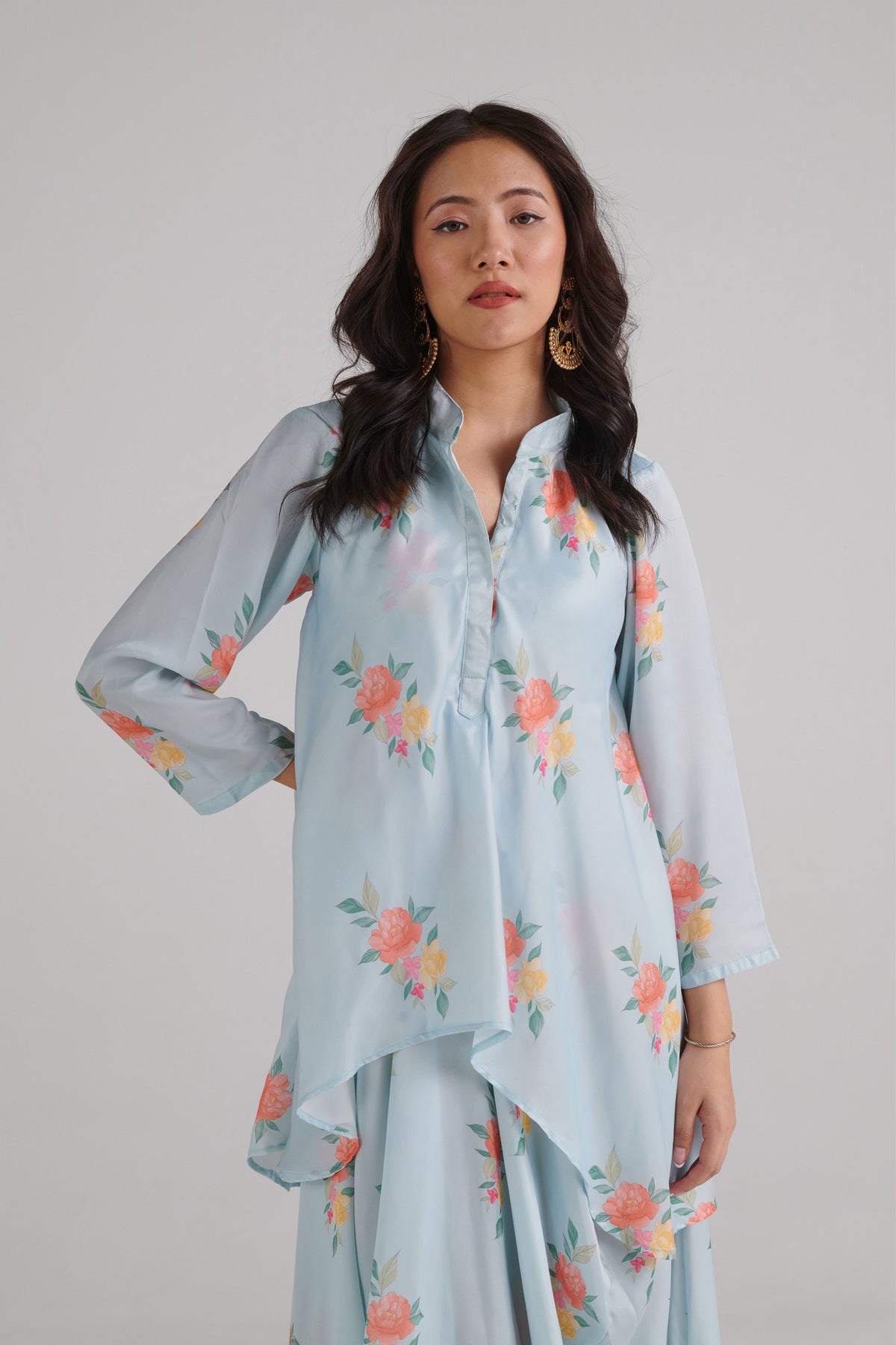 Baby Blue Dhoti Kurti Dress