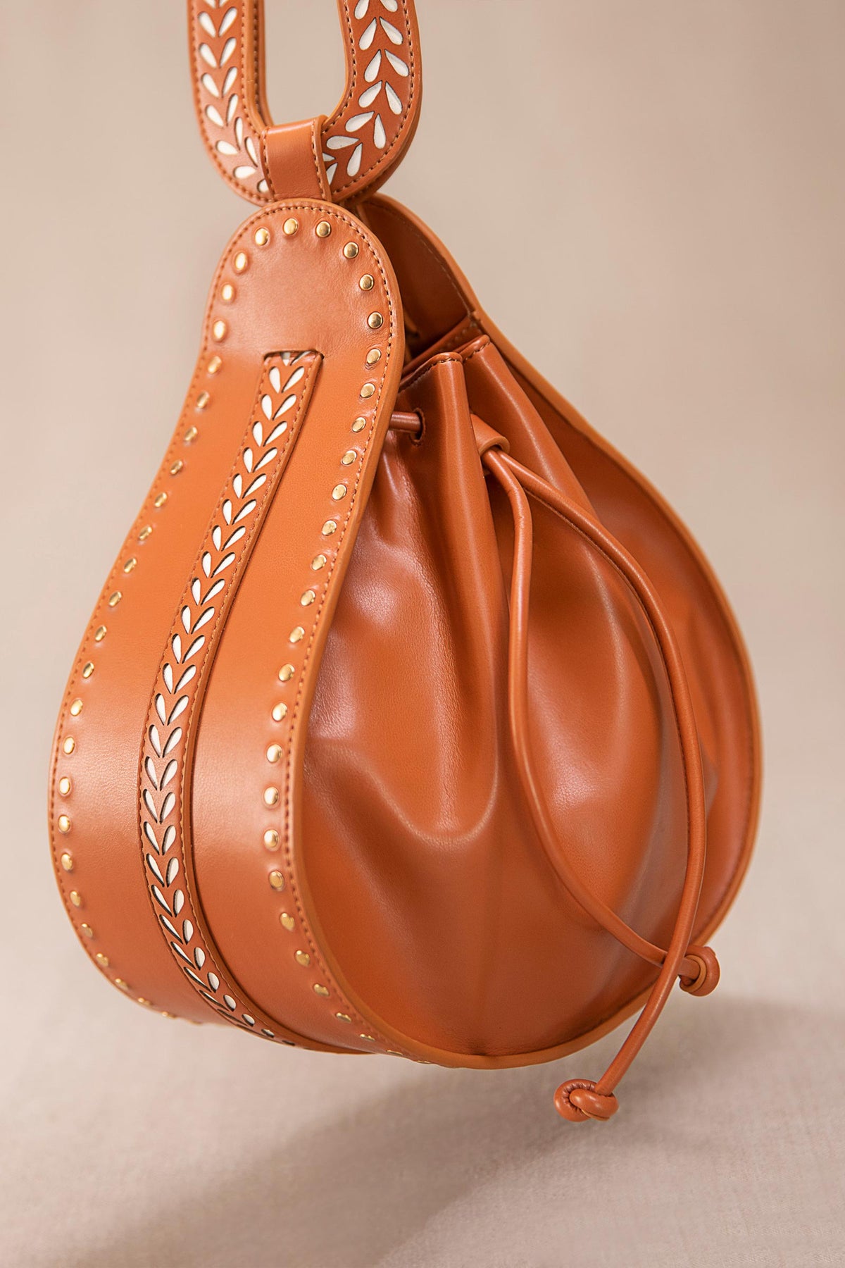 Tan safeena bucket bag