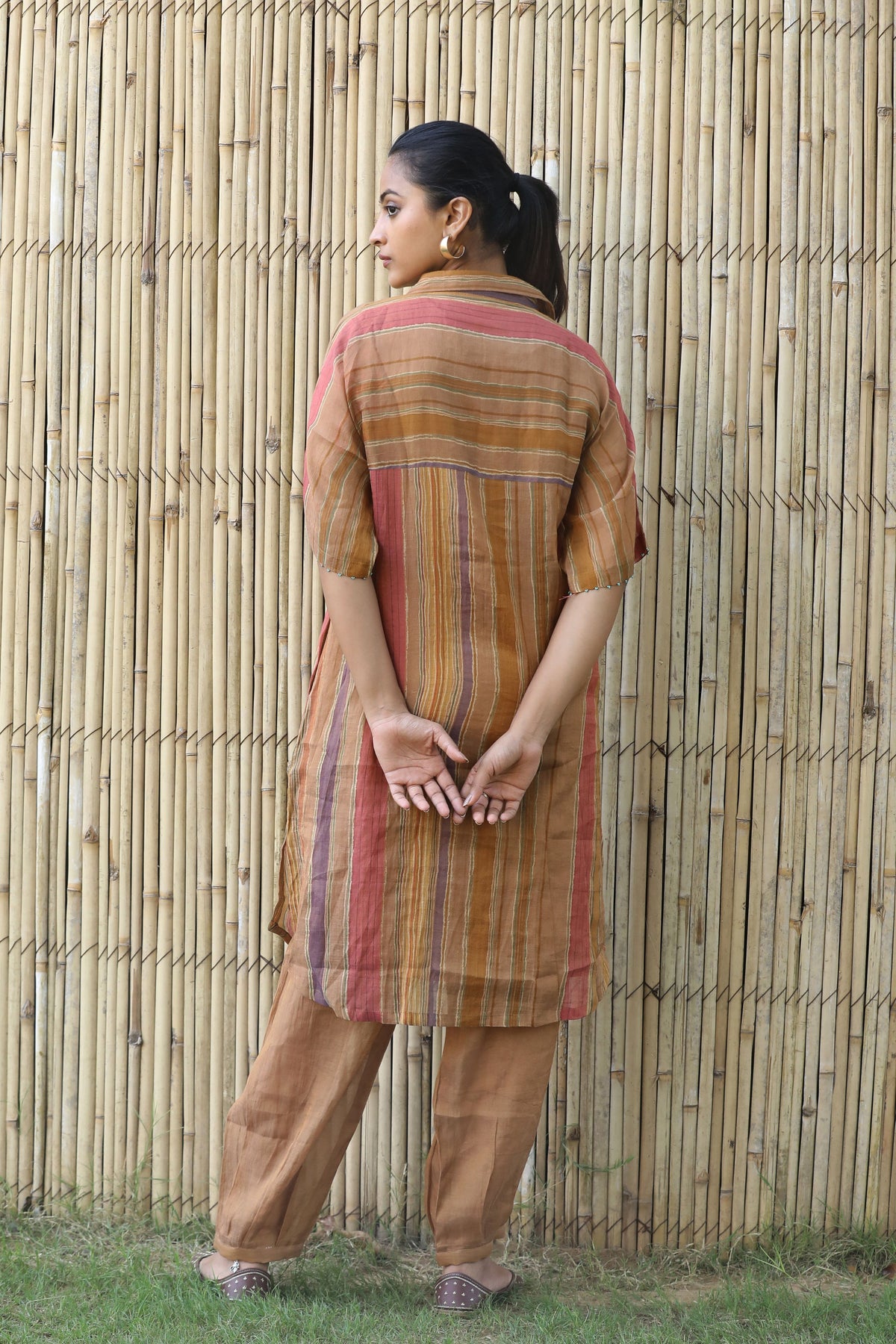 Chikoo Gold Shirt Tunic Set