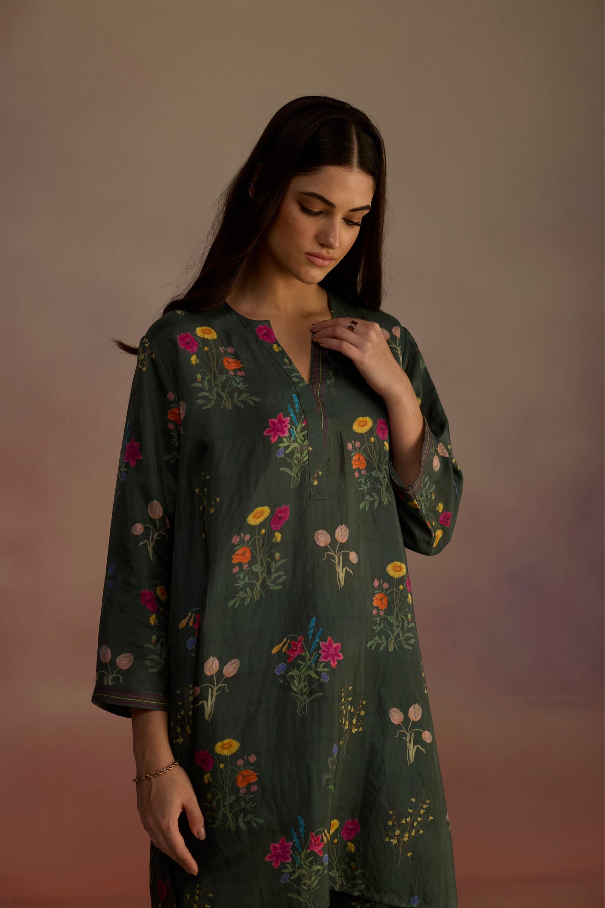 Zaira Short Green Kurta