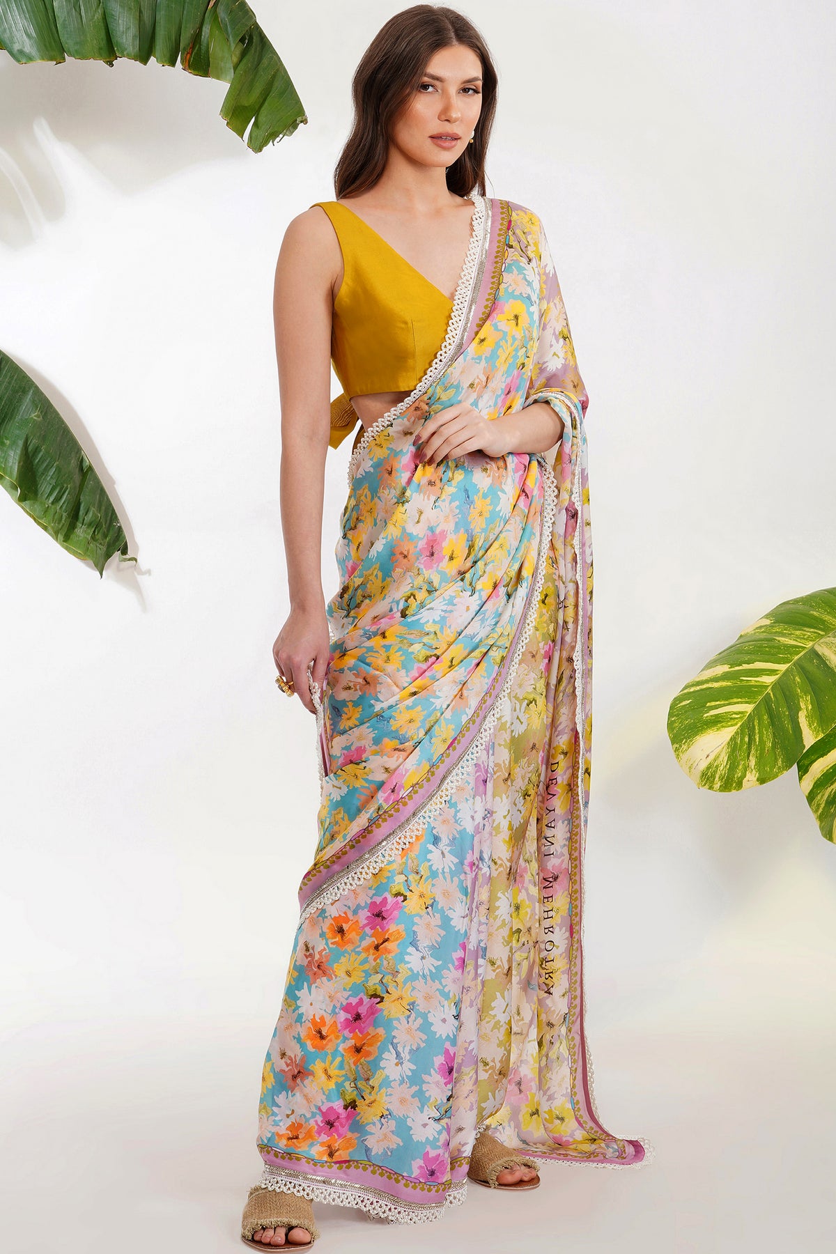 Summer Print Saree Set