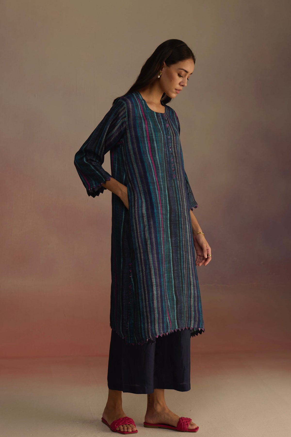 Awning Long Blue Kurta