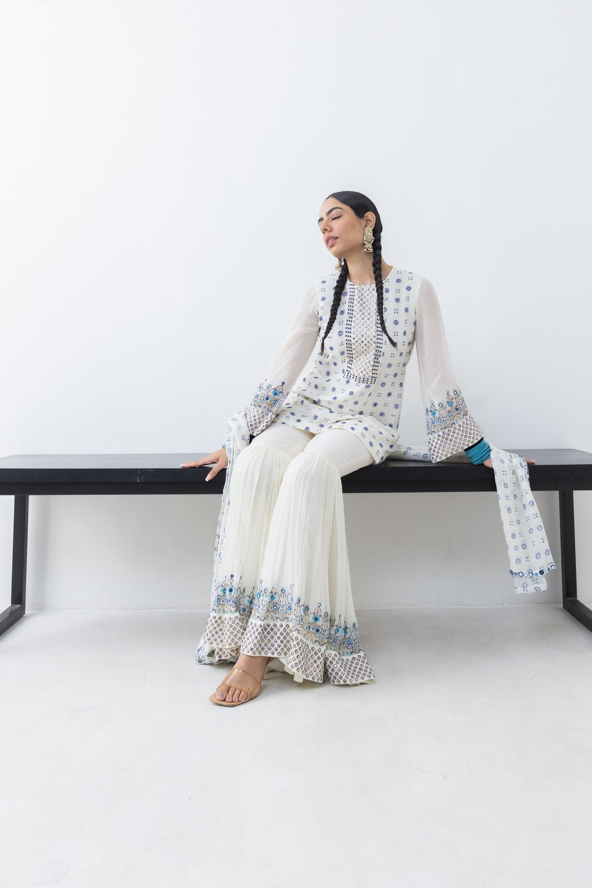 Off White Sharara Set