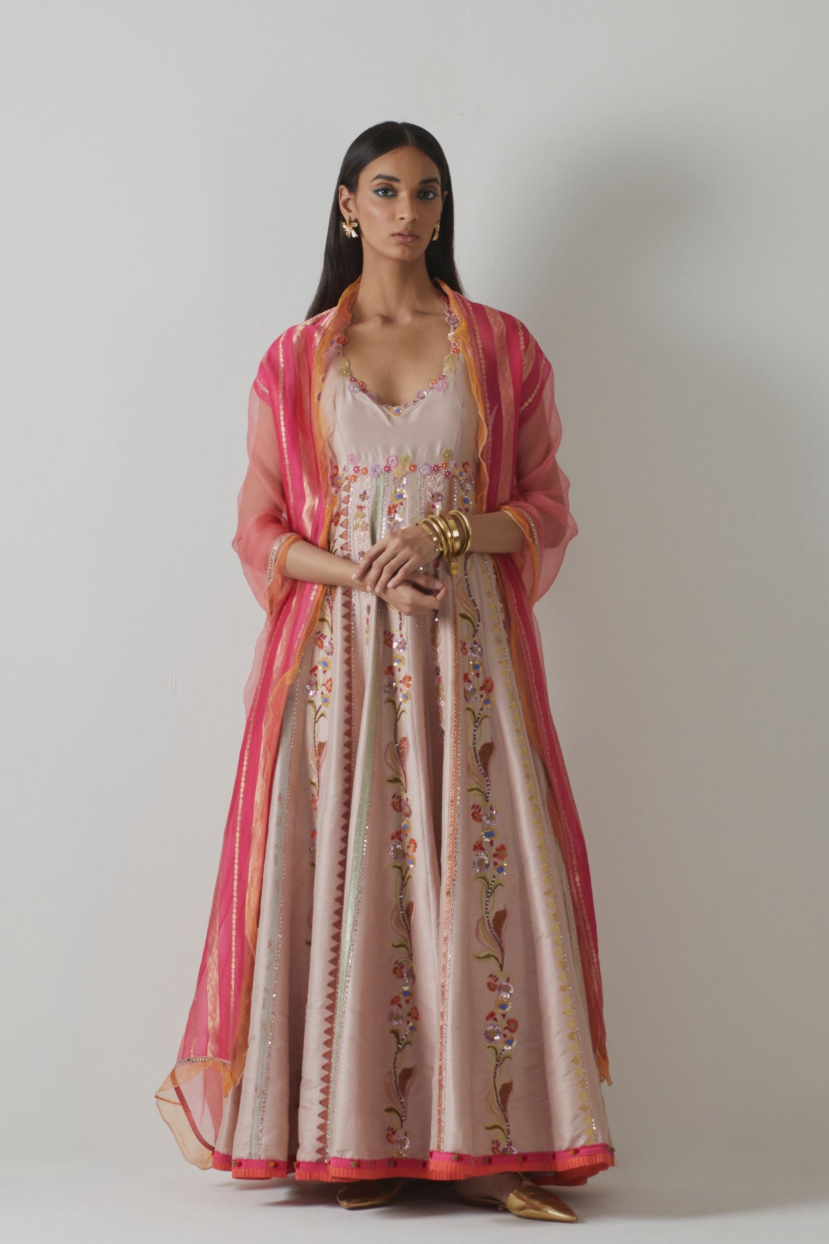 Powder Pink  Anarkali Set