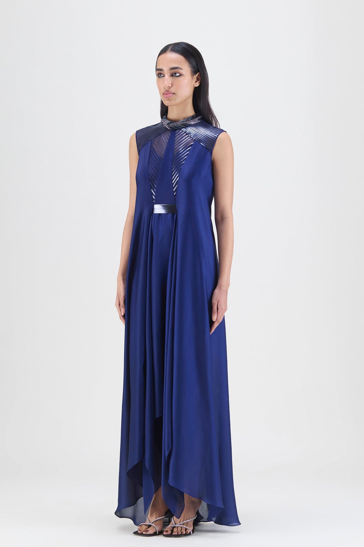 Ink Blue Paneled Gown